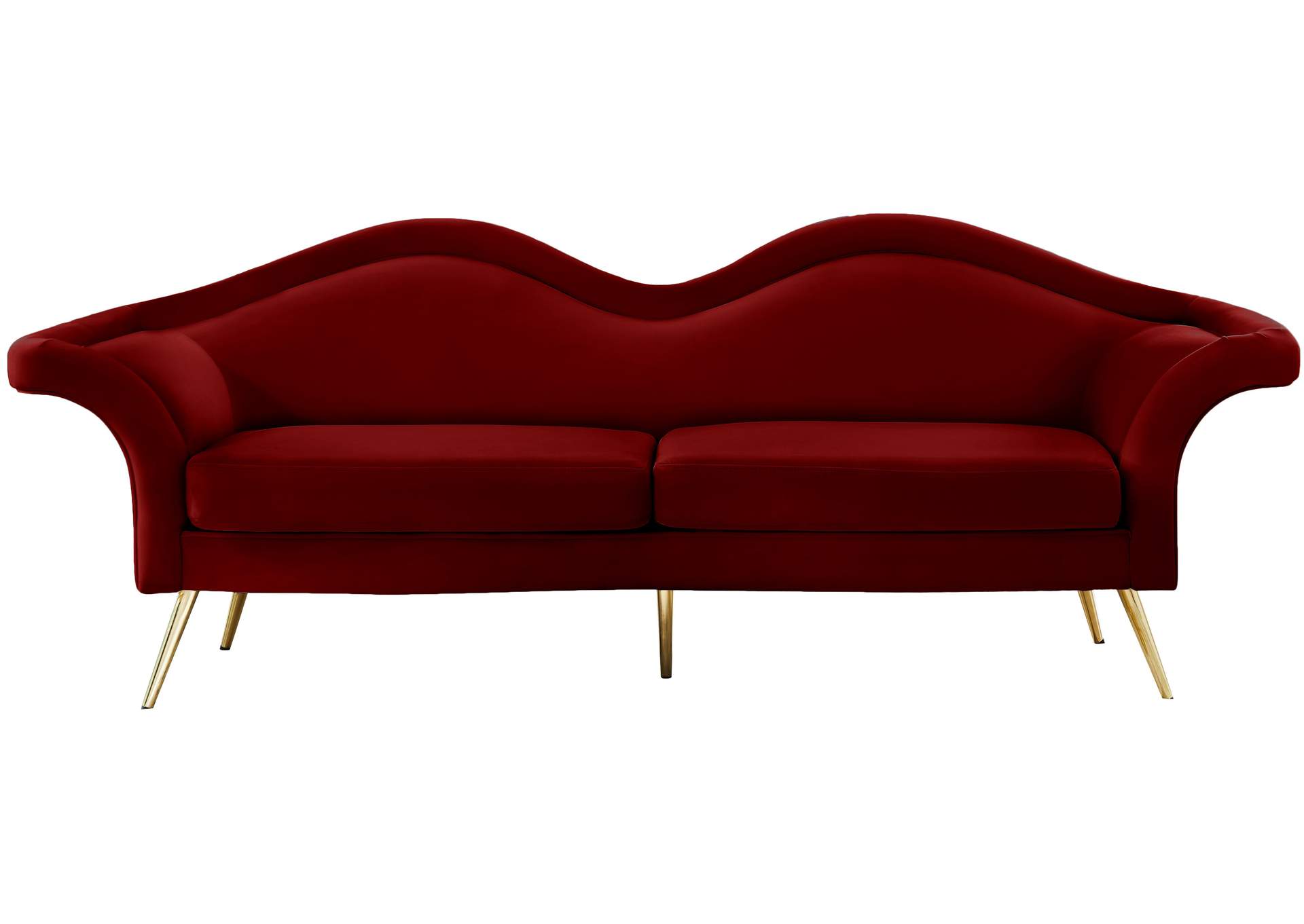 Lips Red Velvet Sofa,Meridian Furniture