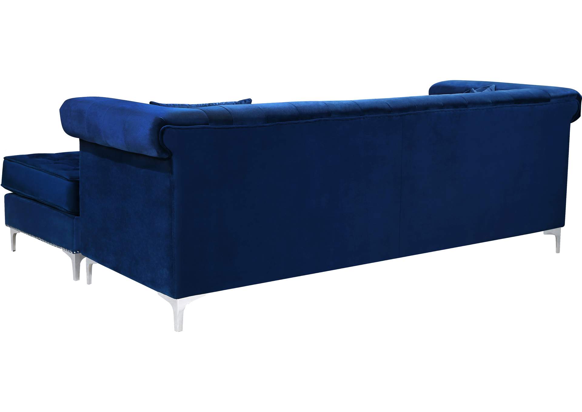 Damian Navy Velvet 2 Piece Reversible Sectional,Meridian Furniture