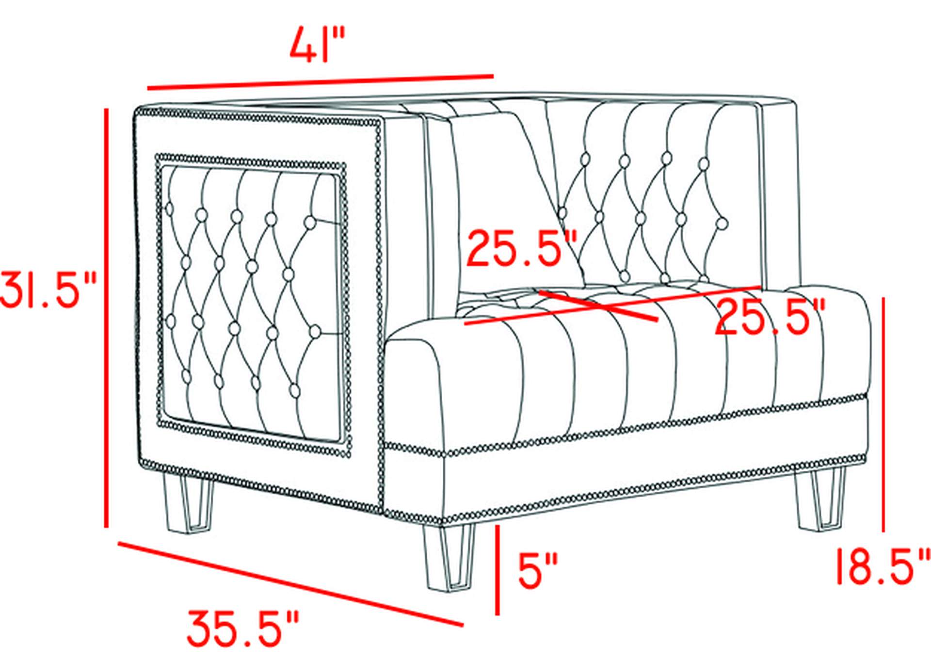 Lucas Black Velvet Chair,Meridian Furniture