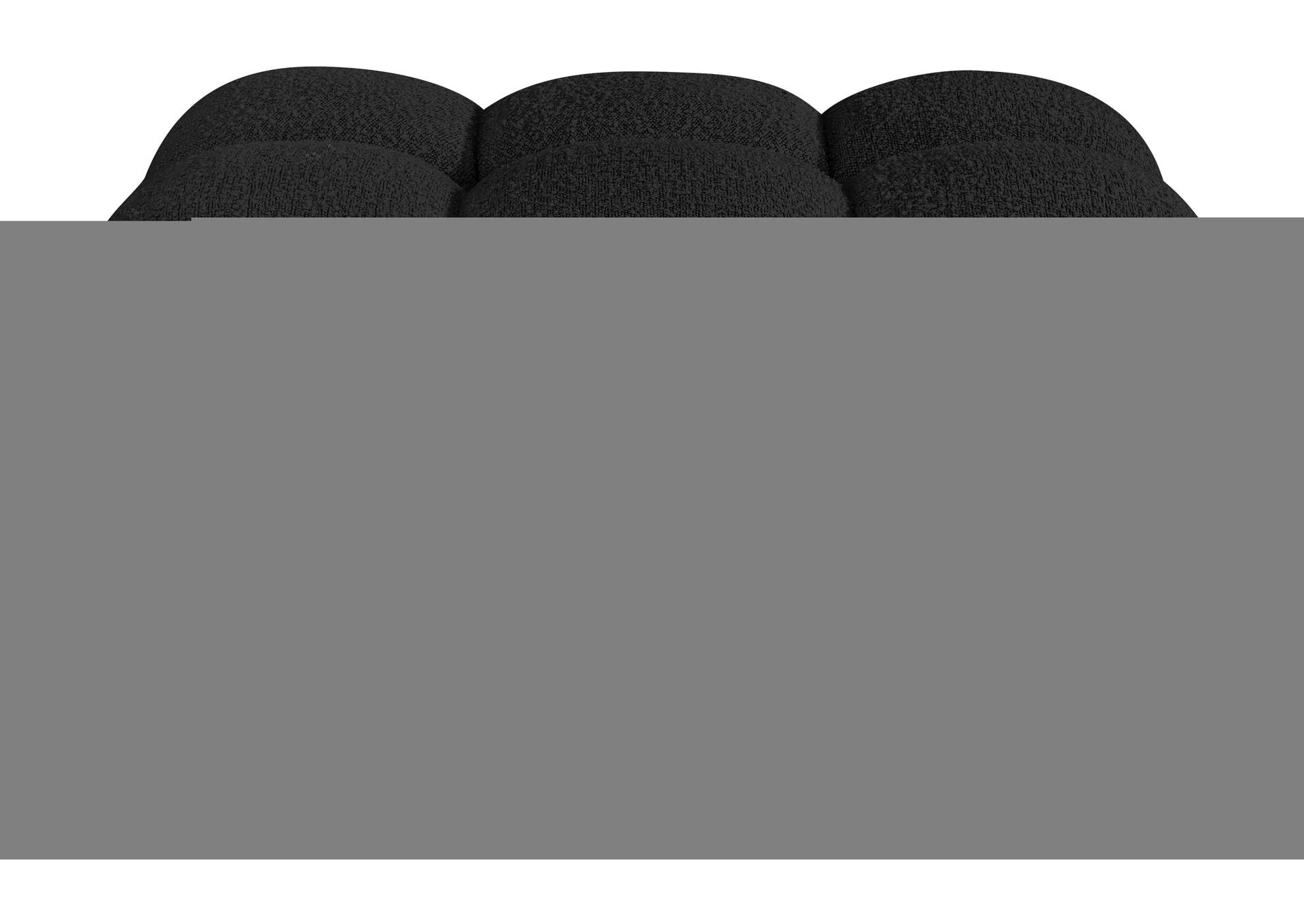 Ames Black Boucle Fabric Ottoman,Meridian Furniture