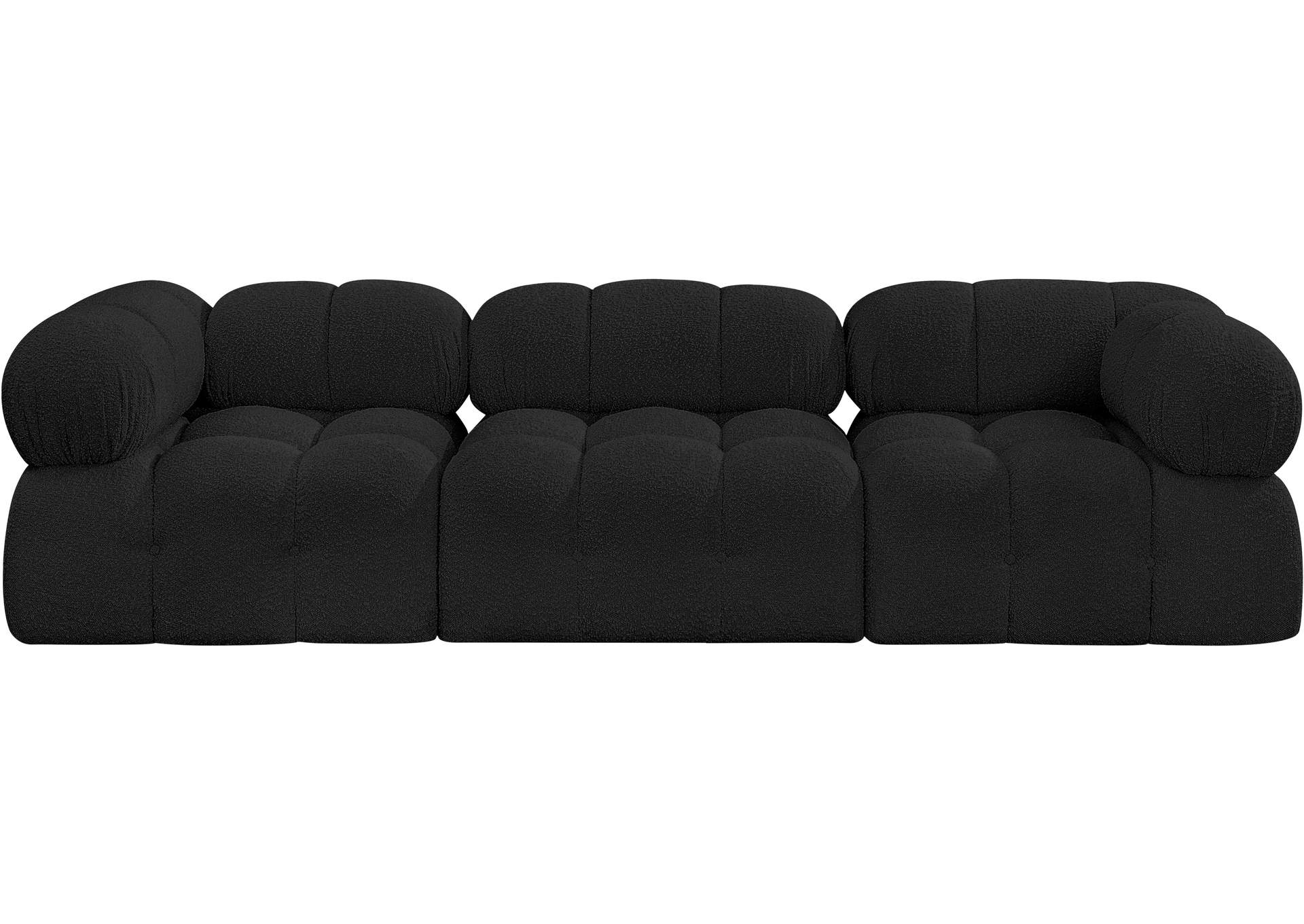Ames Black Boucle Fabric Modular Sofa,Meridian Furniture