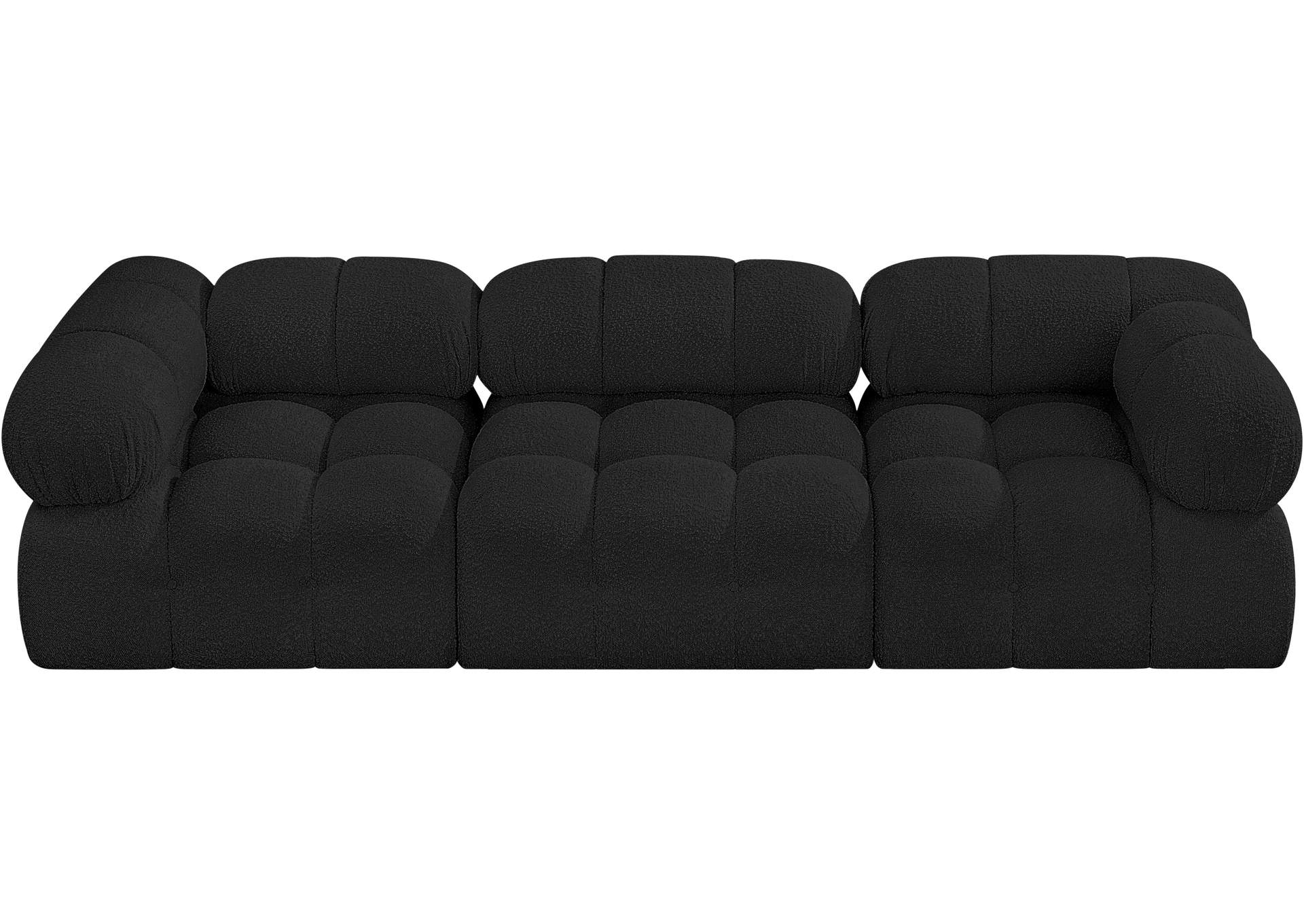 Ames Black Boucle Fabric Modular Sofa,Meridian Furniture