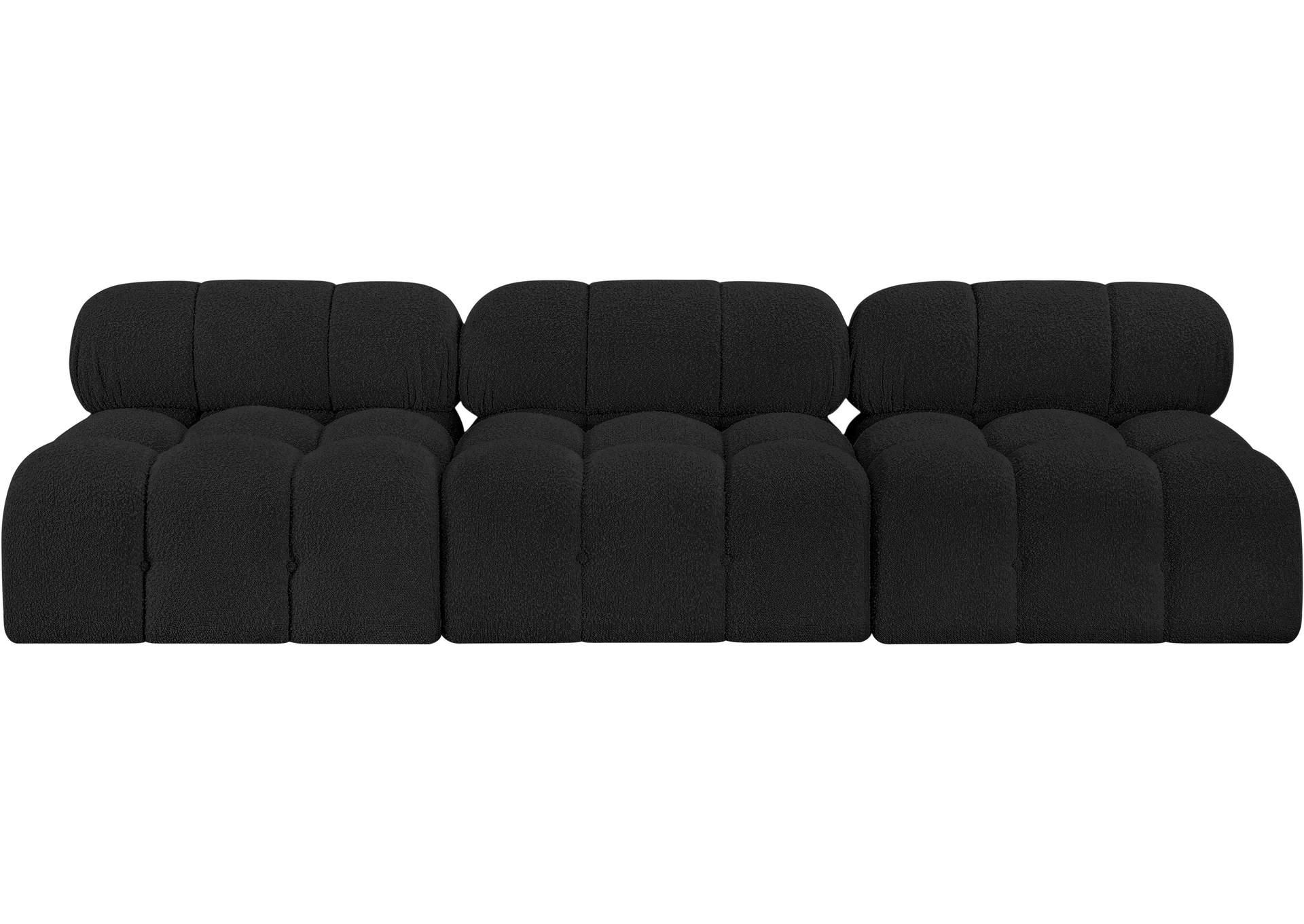 Ames Black Boucle Fabric Modular Sofa,Meridian Furniture