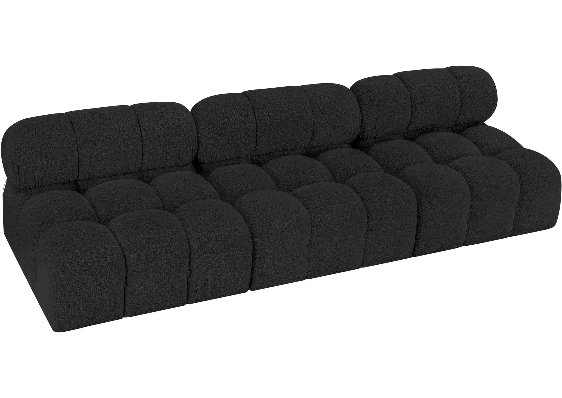 Ames Black Boucle Fabric Modular Sofa,Meridian Furniture