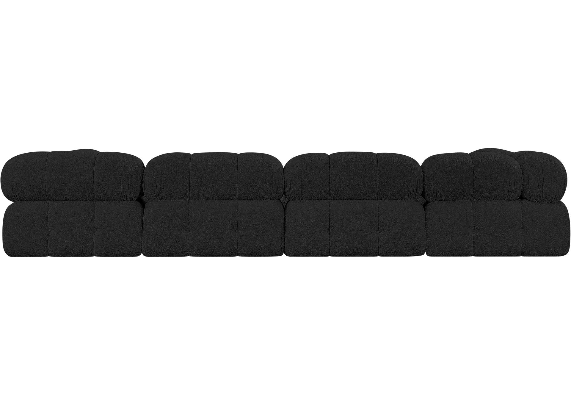 Ames Black Boucle Fabric Modular Sofa,Meridian Furniture