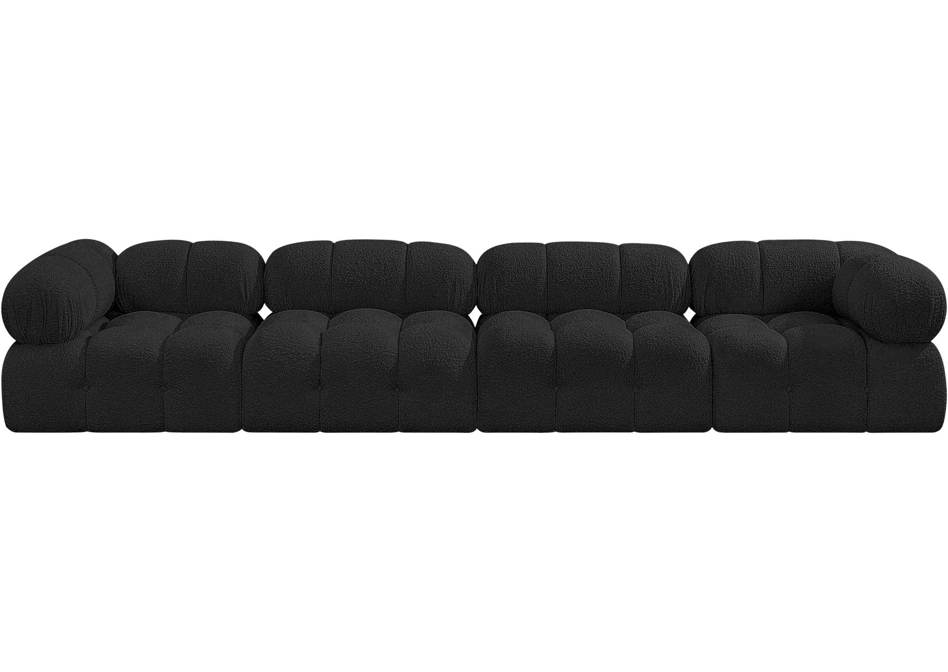 Ames Black Boucle Fabric Modular Sofa,Meridian Furniture