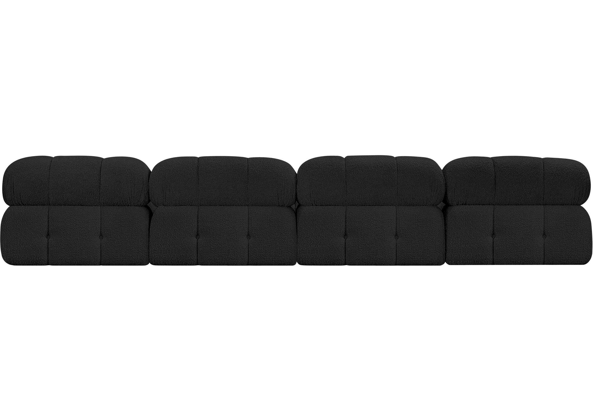 Ames Black Boucle Fabric Modular Sofa,Meridian Furniture