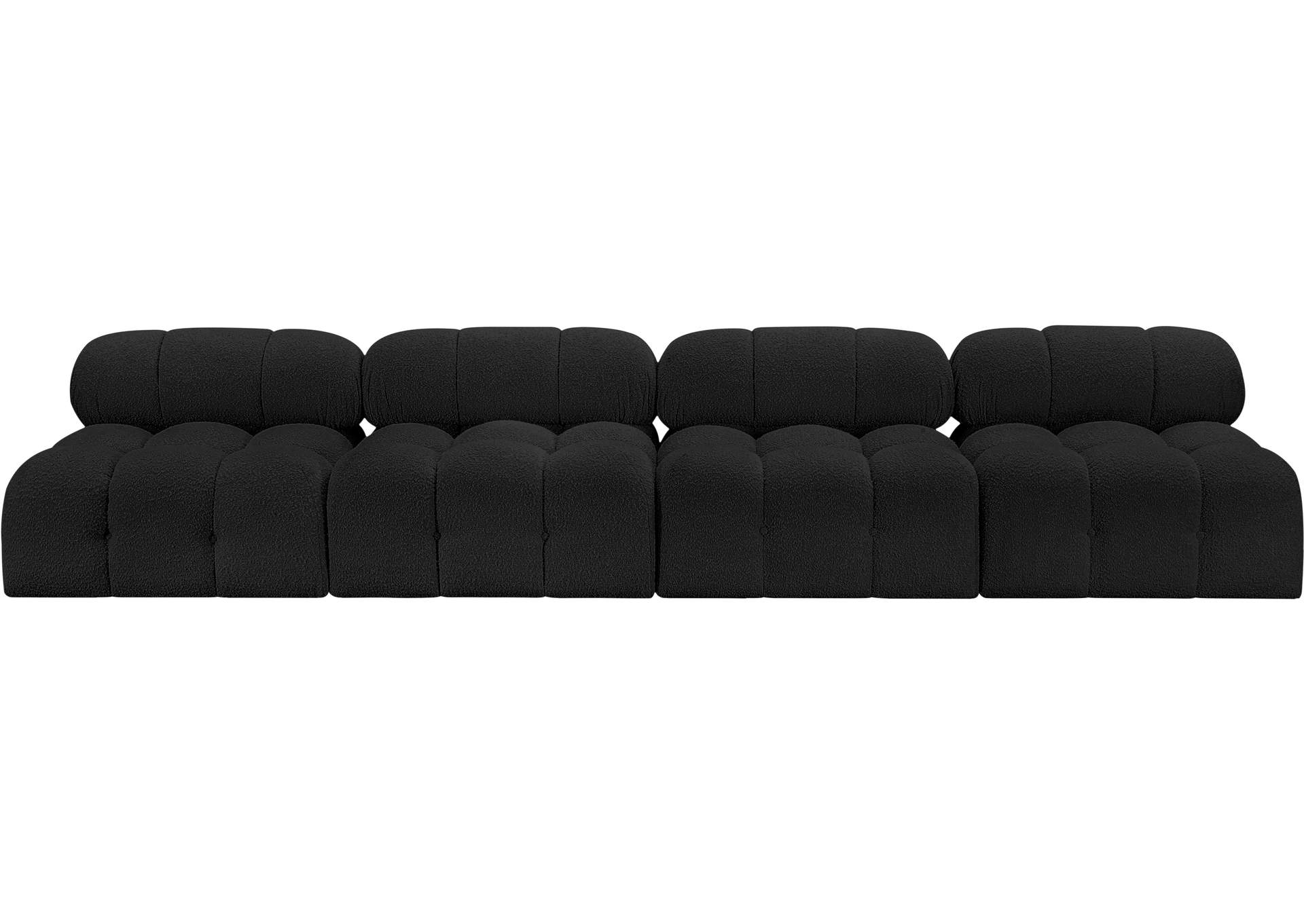 Ames Black Boucle Fabric Modular Sofa,Meridian Furniture