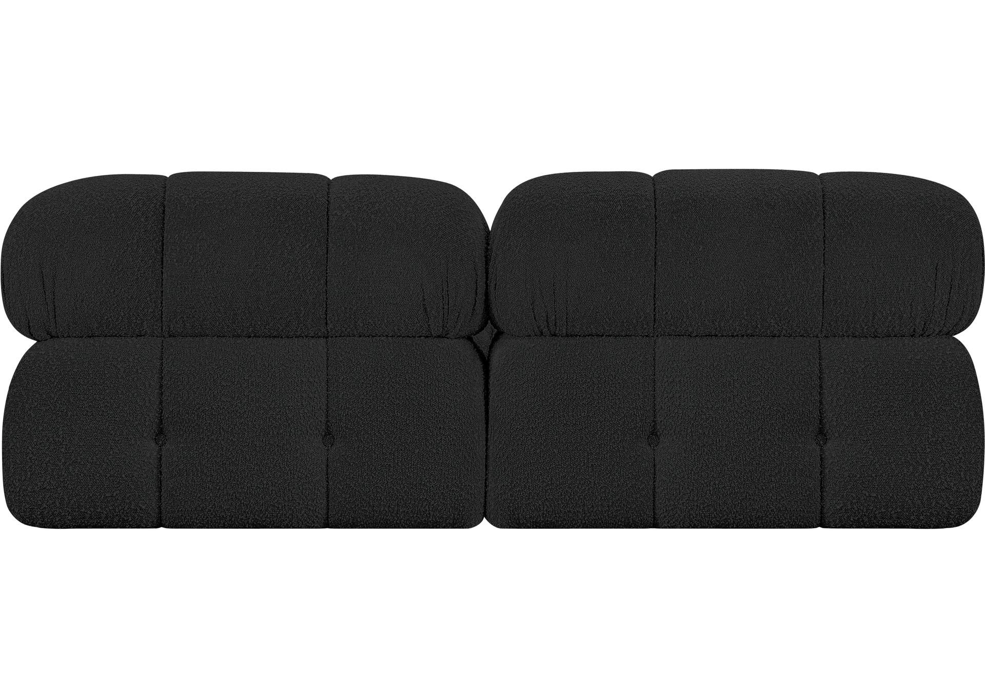 Ames Black Boucle Fabric Modular Sofa,Meridian Furniture