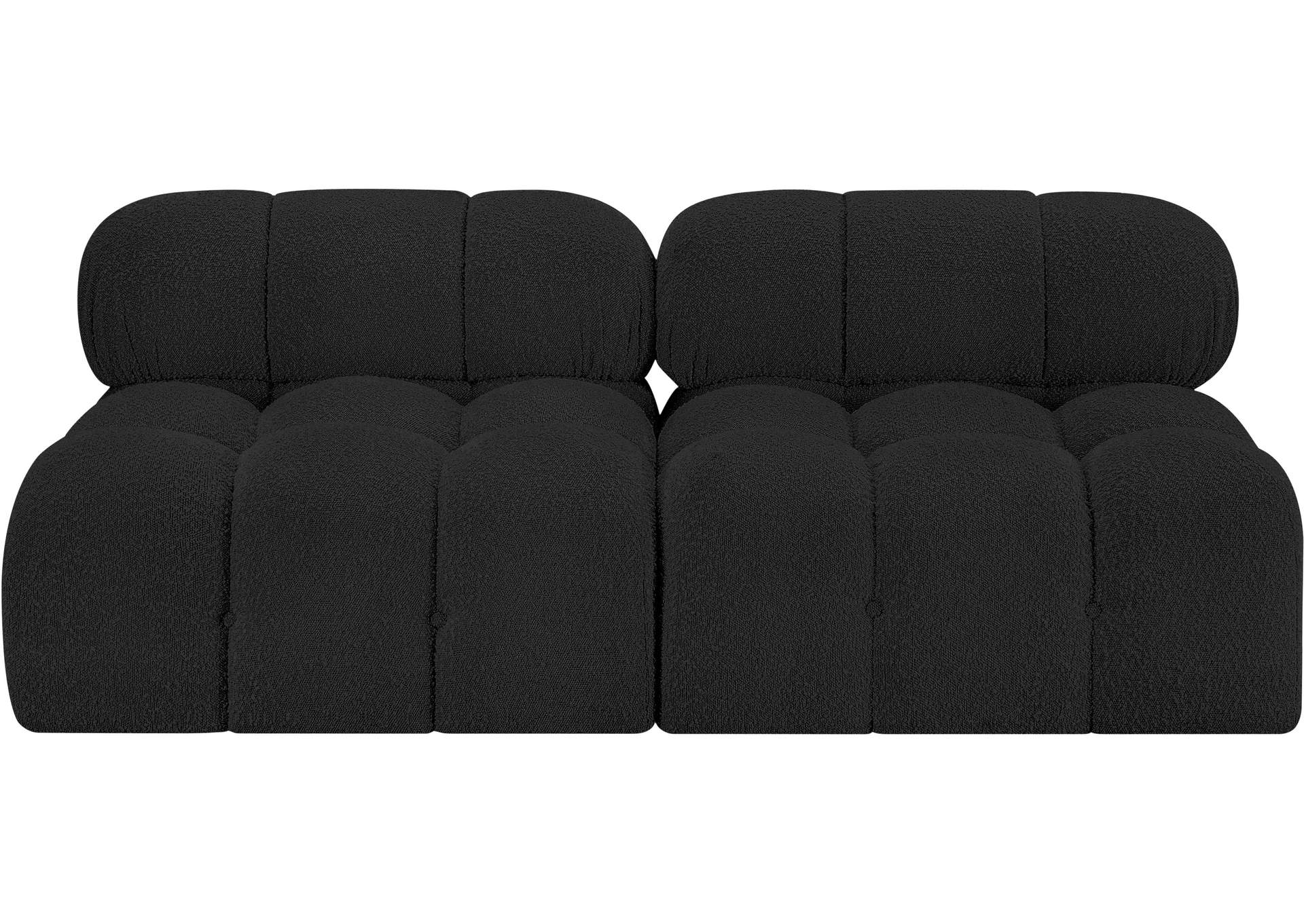 Ames Black Boucle Fabric Modular Sofa,Meridian Furniture