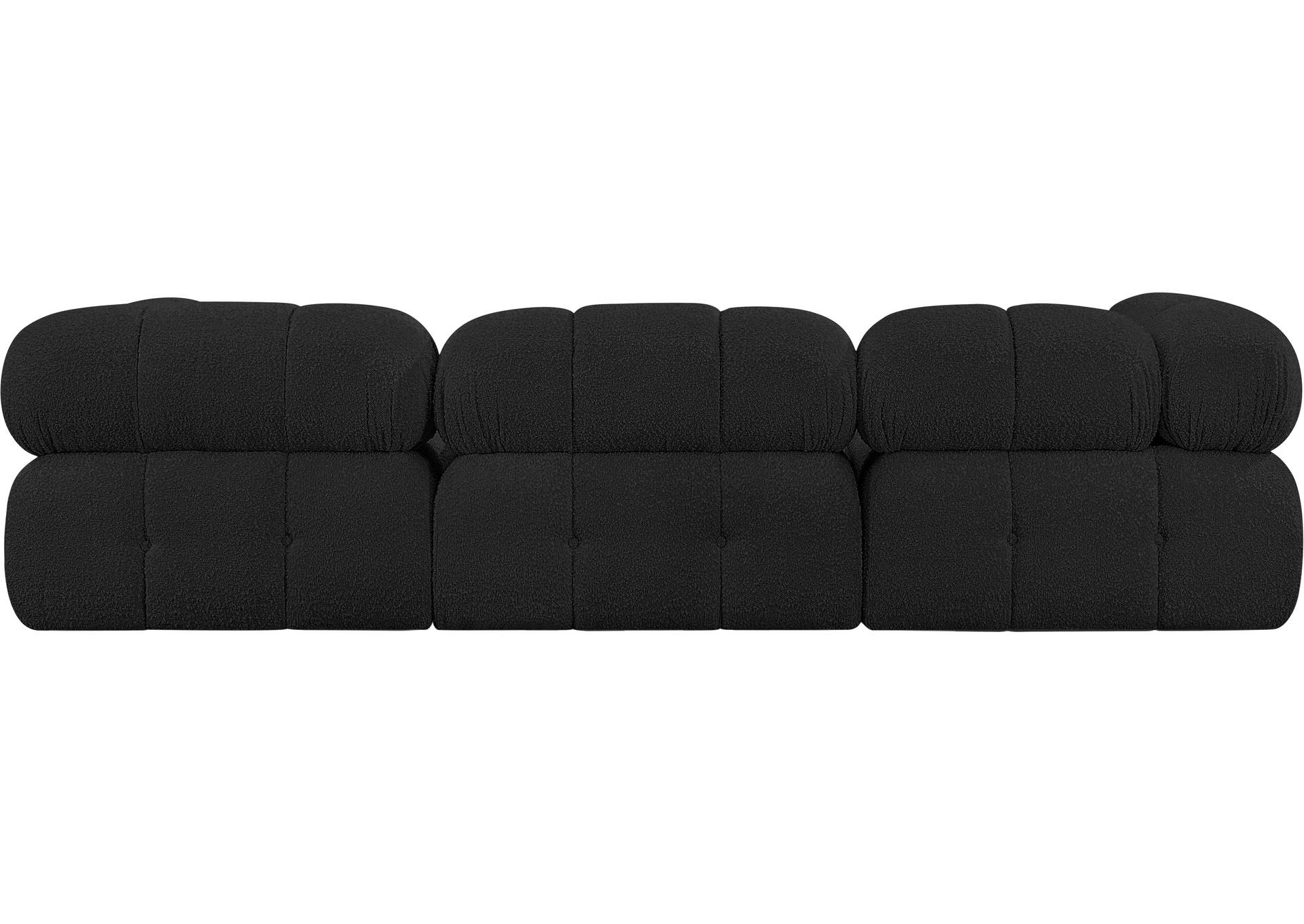 Ames Black Boucle Fabric Modular Sectional,Meridian Furniture