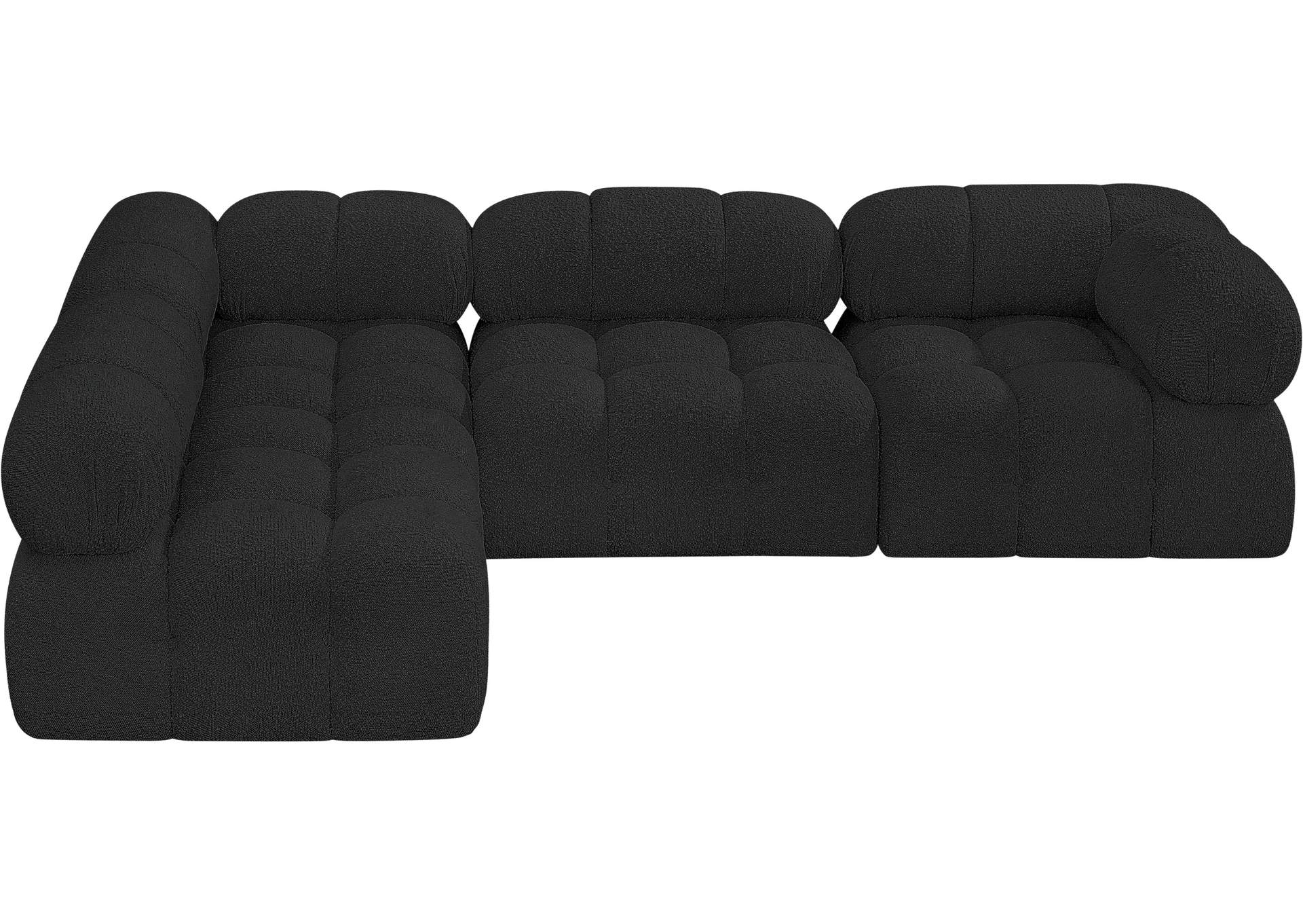 Ames Black Boucle Fabric Modular Sectional,Meridian Furniture