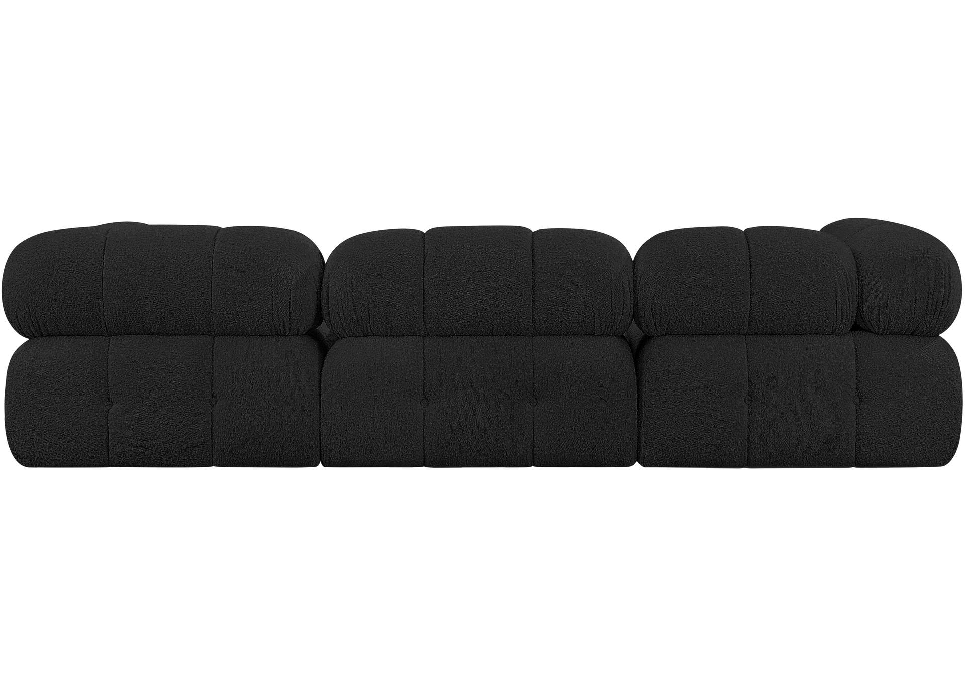 Ames Black Boucle Fabric Modular Sectional,Meridian Furniture