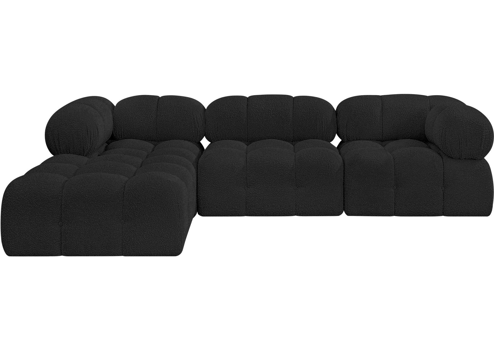 Ames Black Boucle Fabric Modular Sectional,Meridian Furniture
