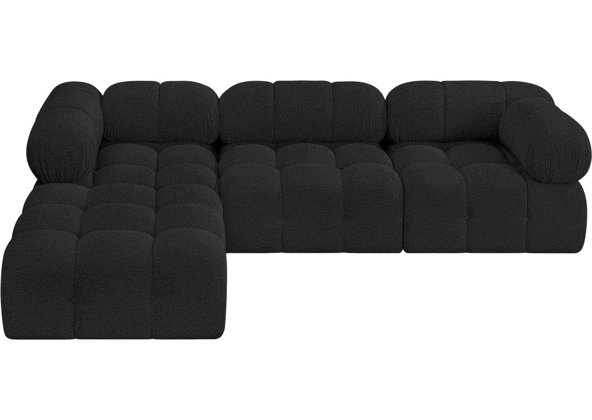 Ames Black Boucle Fabric Modular Sectional,Meridian Furniture