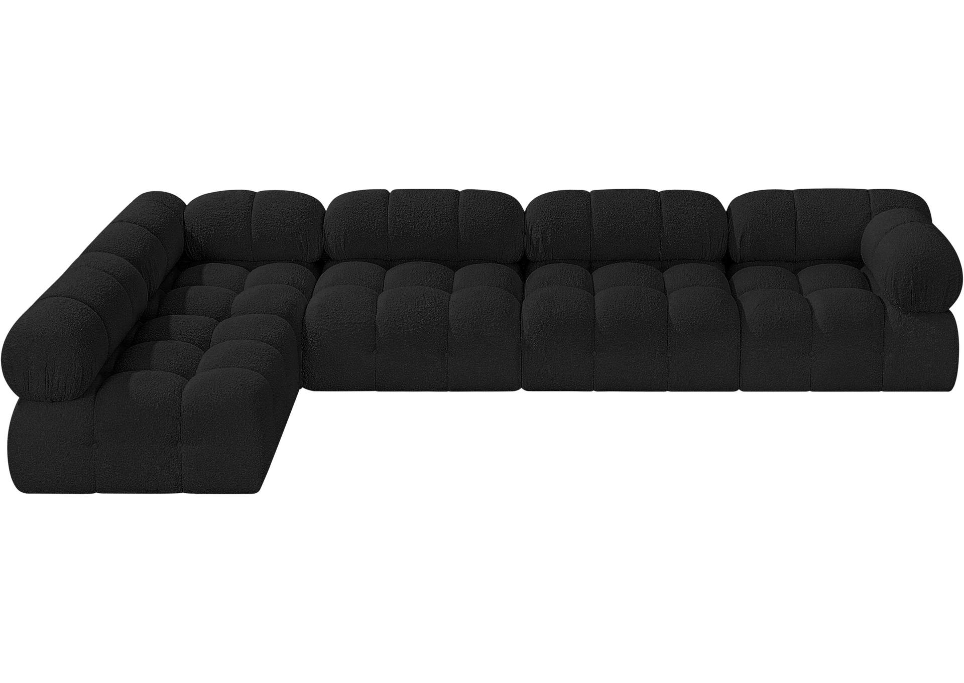Ames Black Boucle Fabric Modular Sectional,Meridian Furniture