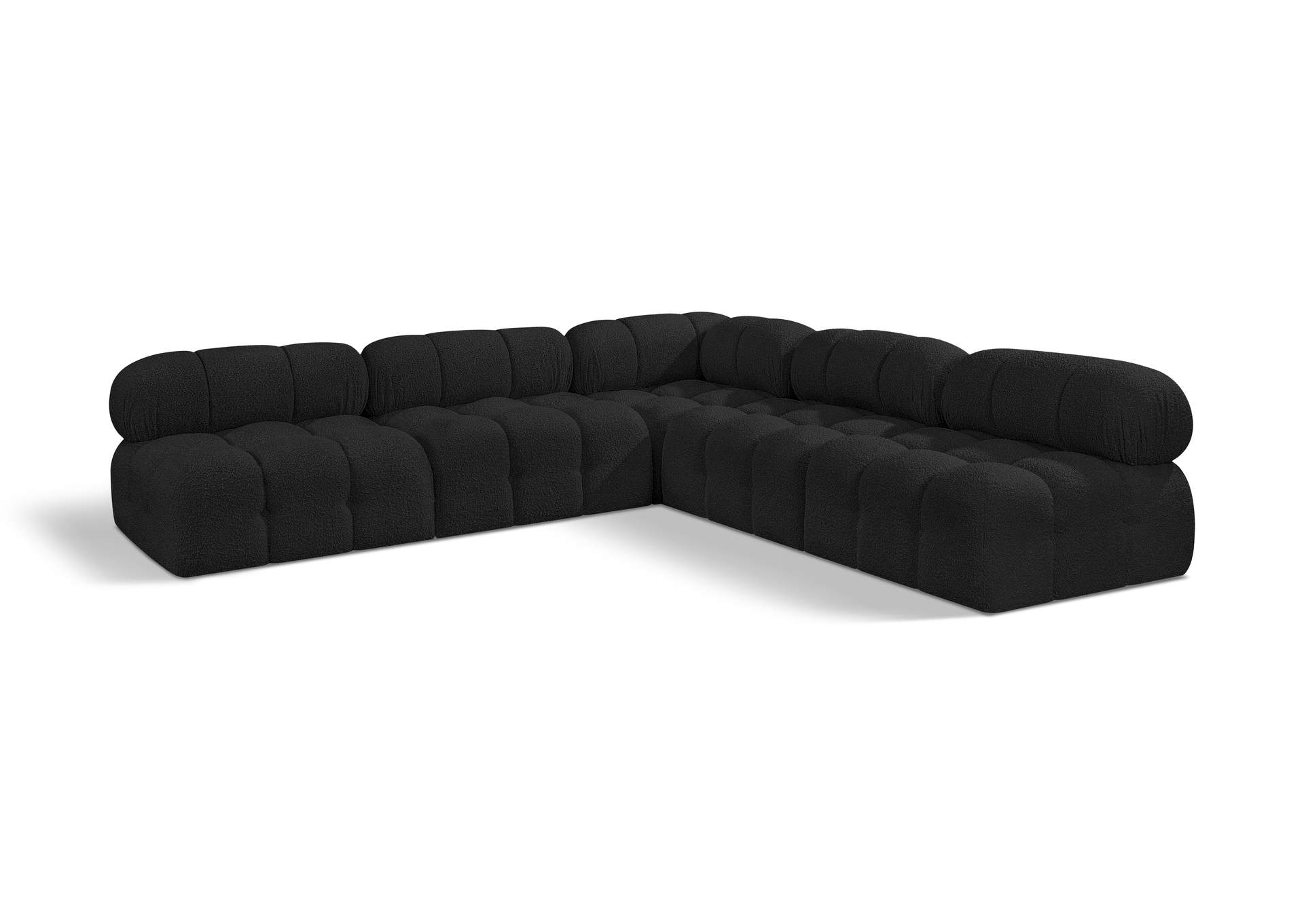 Ames Black Boucle Fabric Modular Sectional,Meridian Furniture