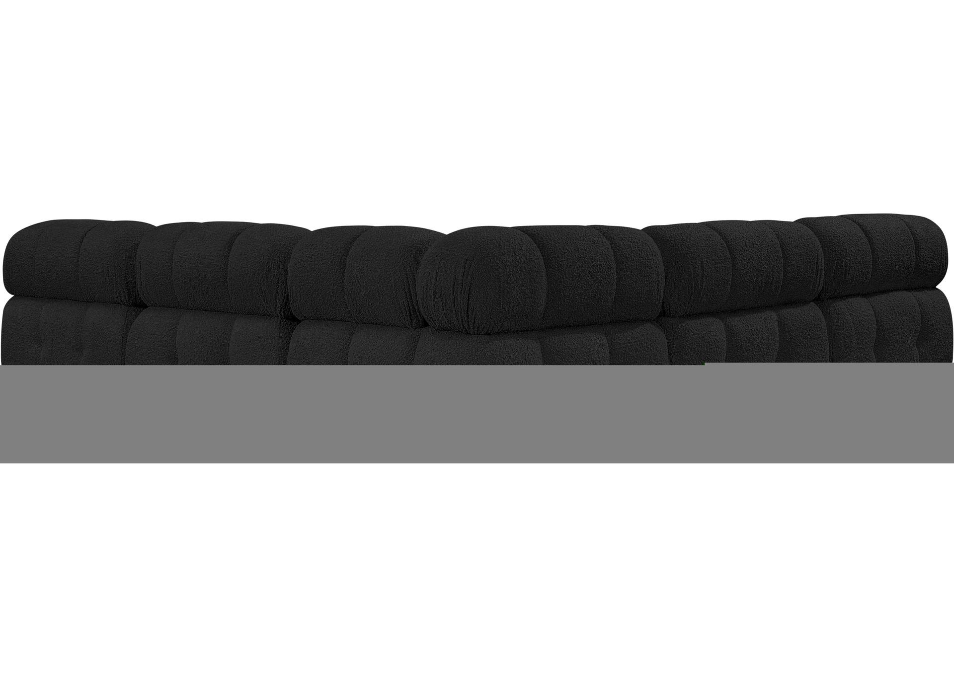 Ames Black Boucle Fabric Modular Sectional,Meridian Furniture