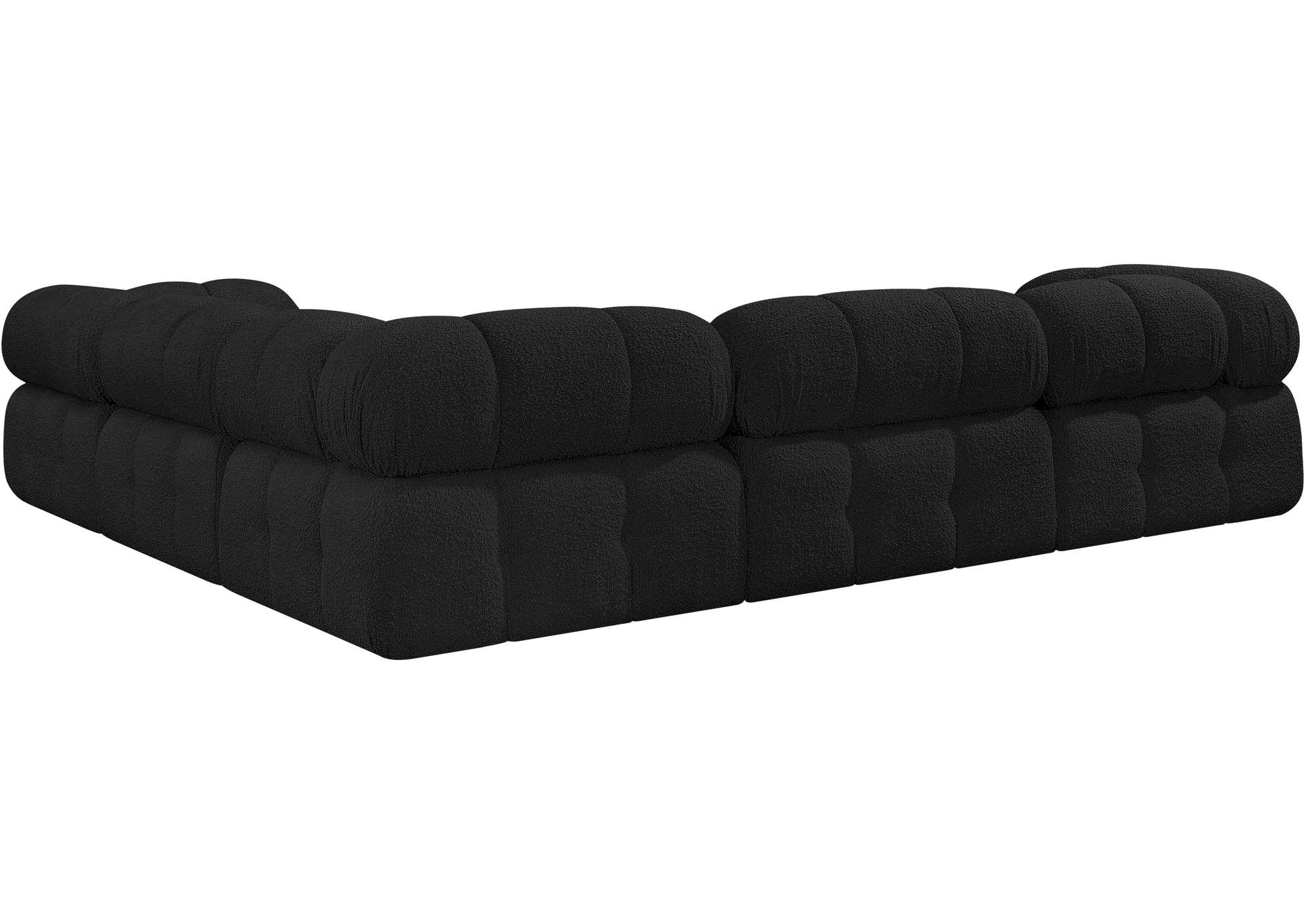 Ames Black Boucle Fabric Modular Sectional,Meridian Furniture