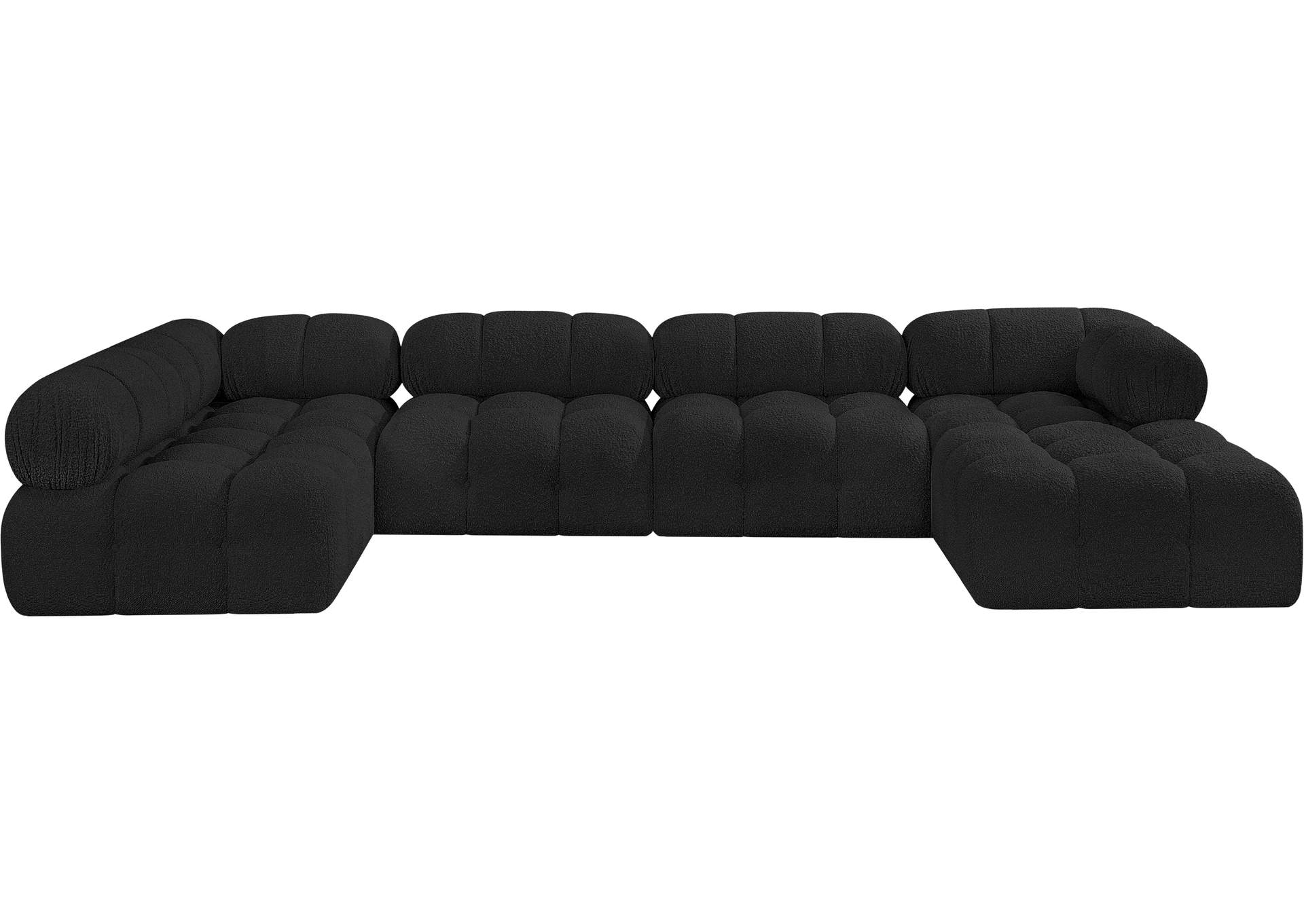 Ames Black Boucle Fabric Modular Sectional,Meridian Furniture