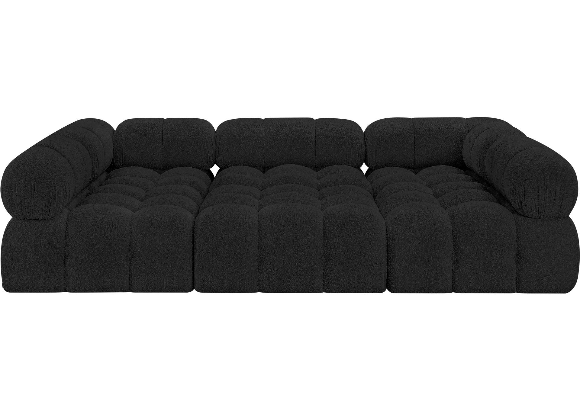 Ames Black Boucle Fabric Modular Sectional,Meridian Furniture