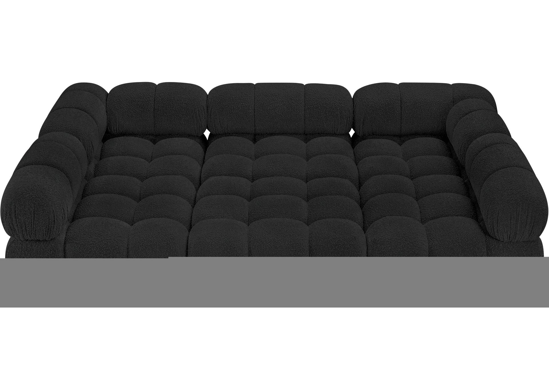 Ames Black Boucle Fabric Modular Sectional,Meridian Furniture