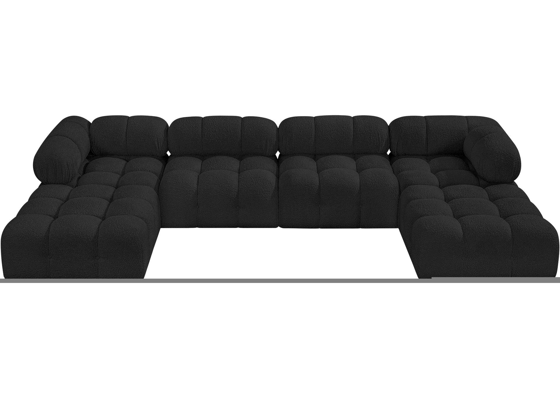 Ames Black Boucle Fabric Modular Sectional,Meridian Furniture