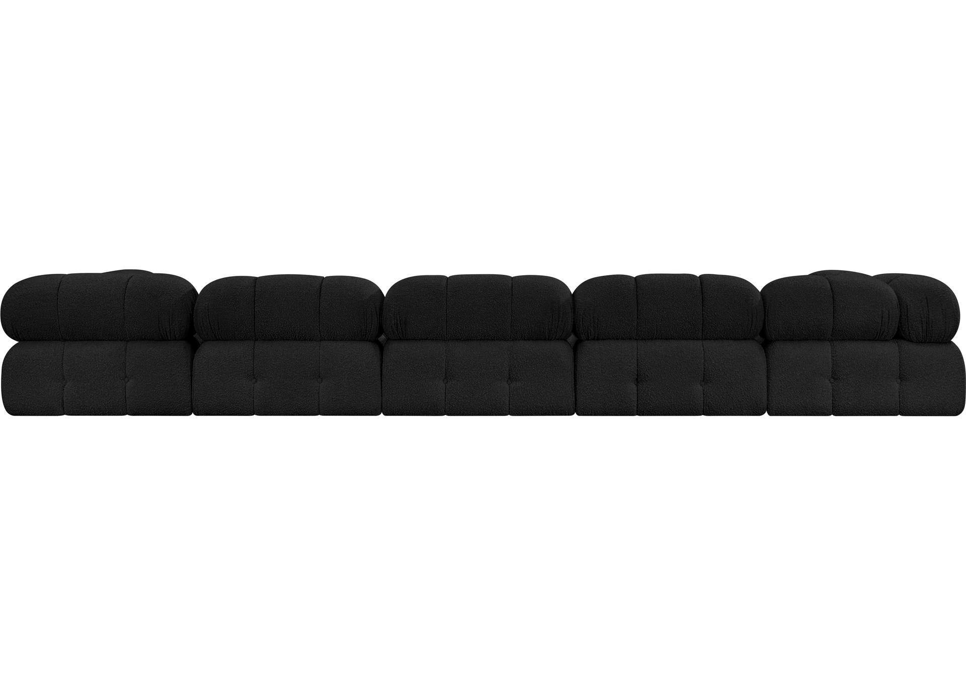 Ames Black Boucle Fabric Modular Sectional,Meridian Furniture