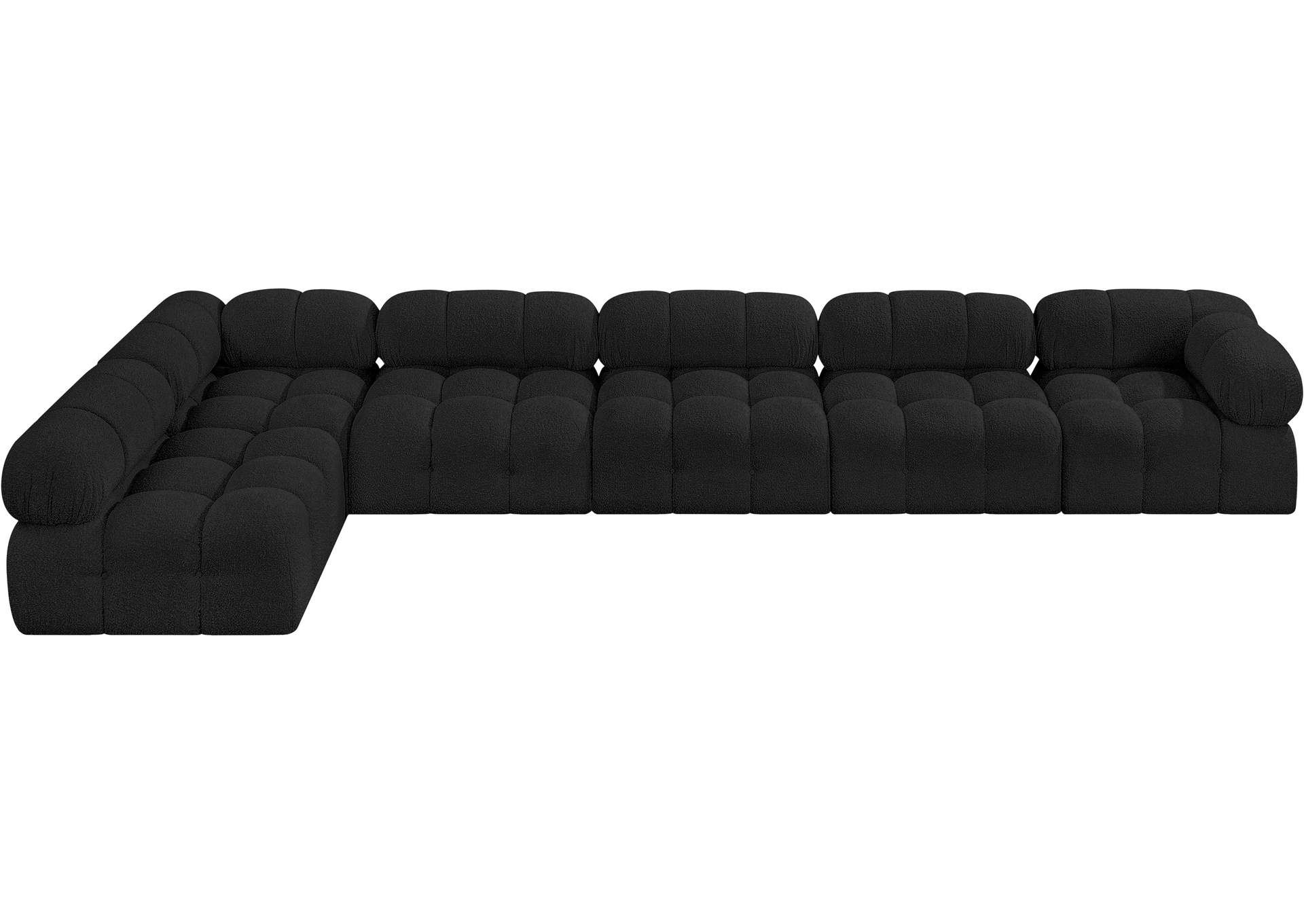 Ames Black Boucle Fabric Modular Sectional,Meridian Furniture