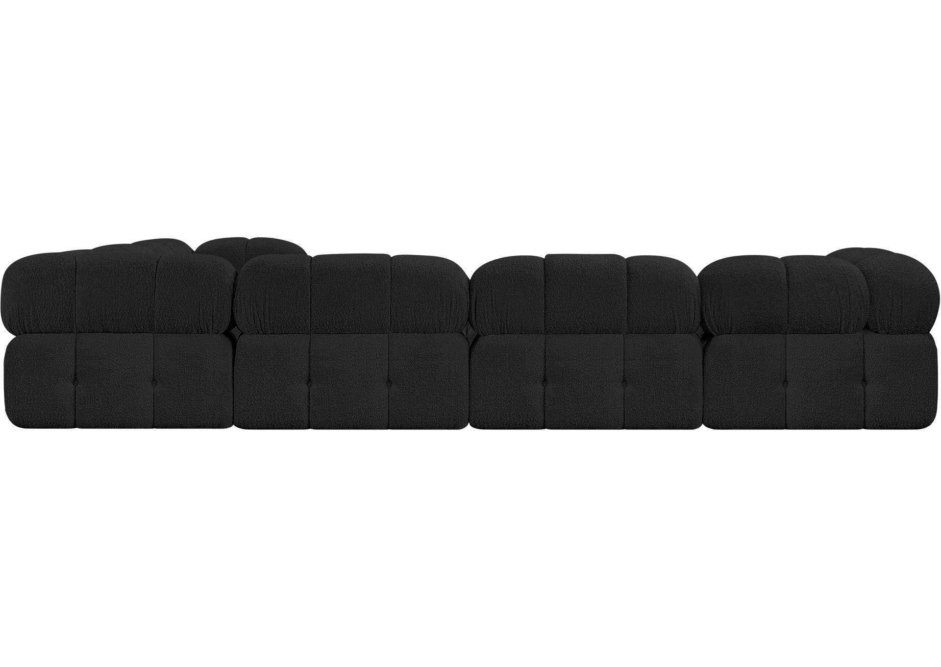 Ames Black Boucle Fabric Modular Sectional,Meridian Furniture