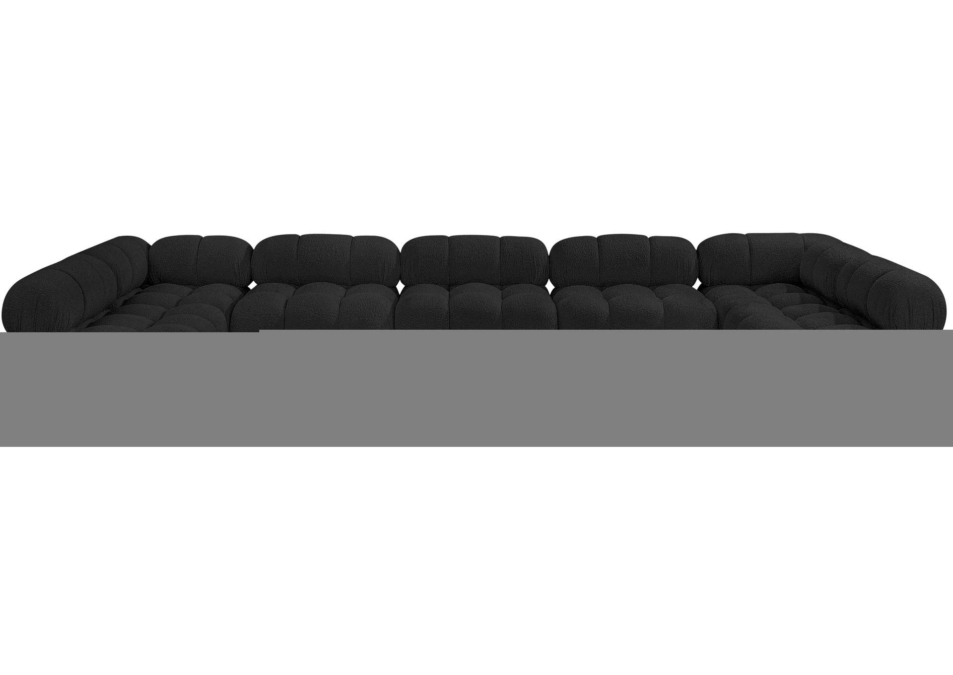 Ames Black Boucle Fabric Modular Sectional,Meridian Furniture