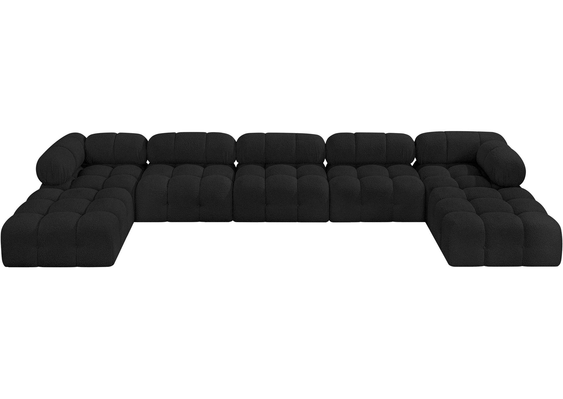 Ames Black Boucle Fabric Modular Sectional,Meridian Furniture