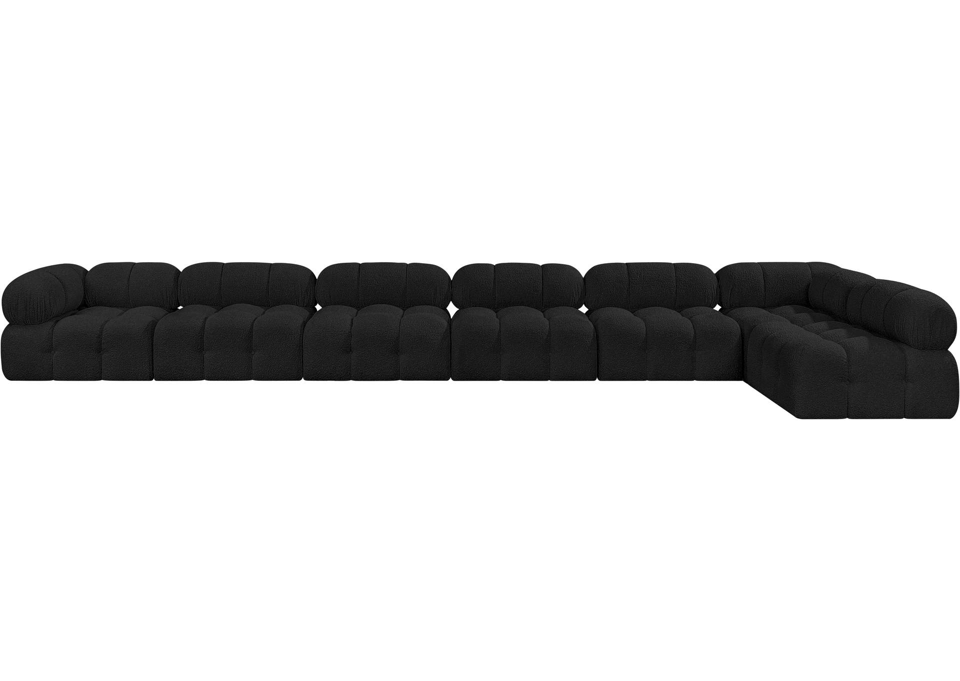 Ames Black Boucle Fabric Modular Sectional,Meridian Furniture