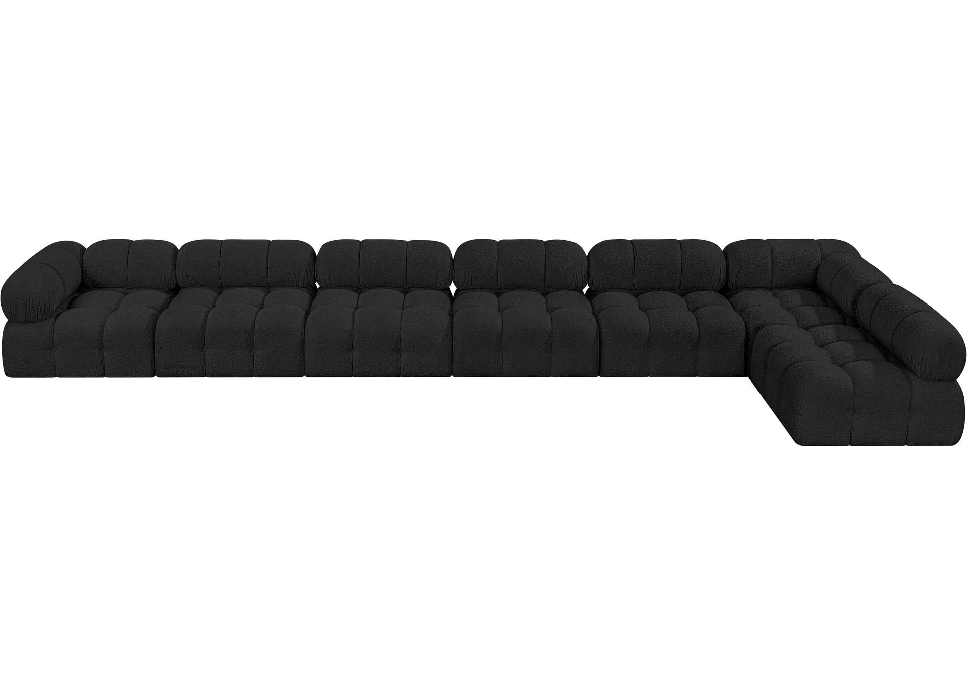 Ames Black Boucle Fabric Modular Sectional,Meridian Furniture
