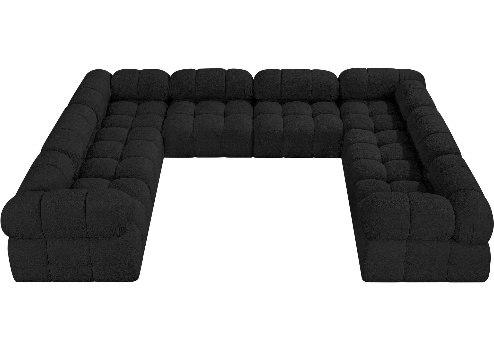 Ames Black Boucle Fabric Modular Sectional,Meridian Furniture