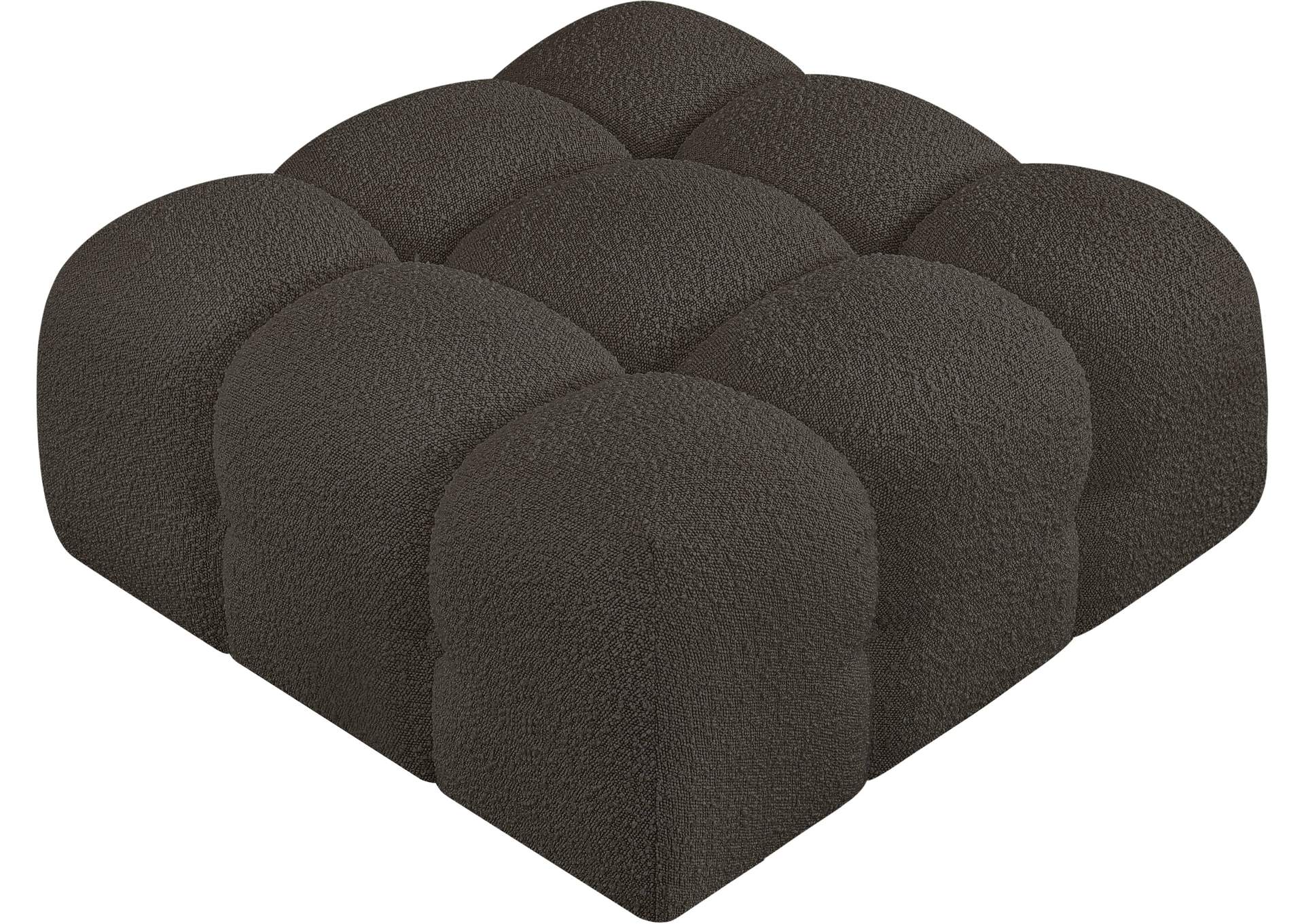 Ames Brown Boucle Fabric Ottoman,Meridian Furniture