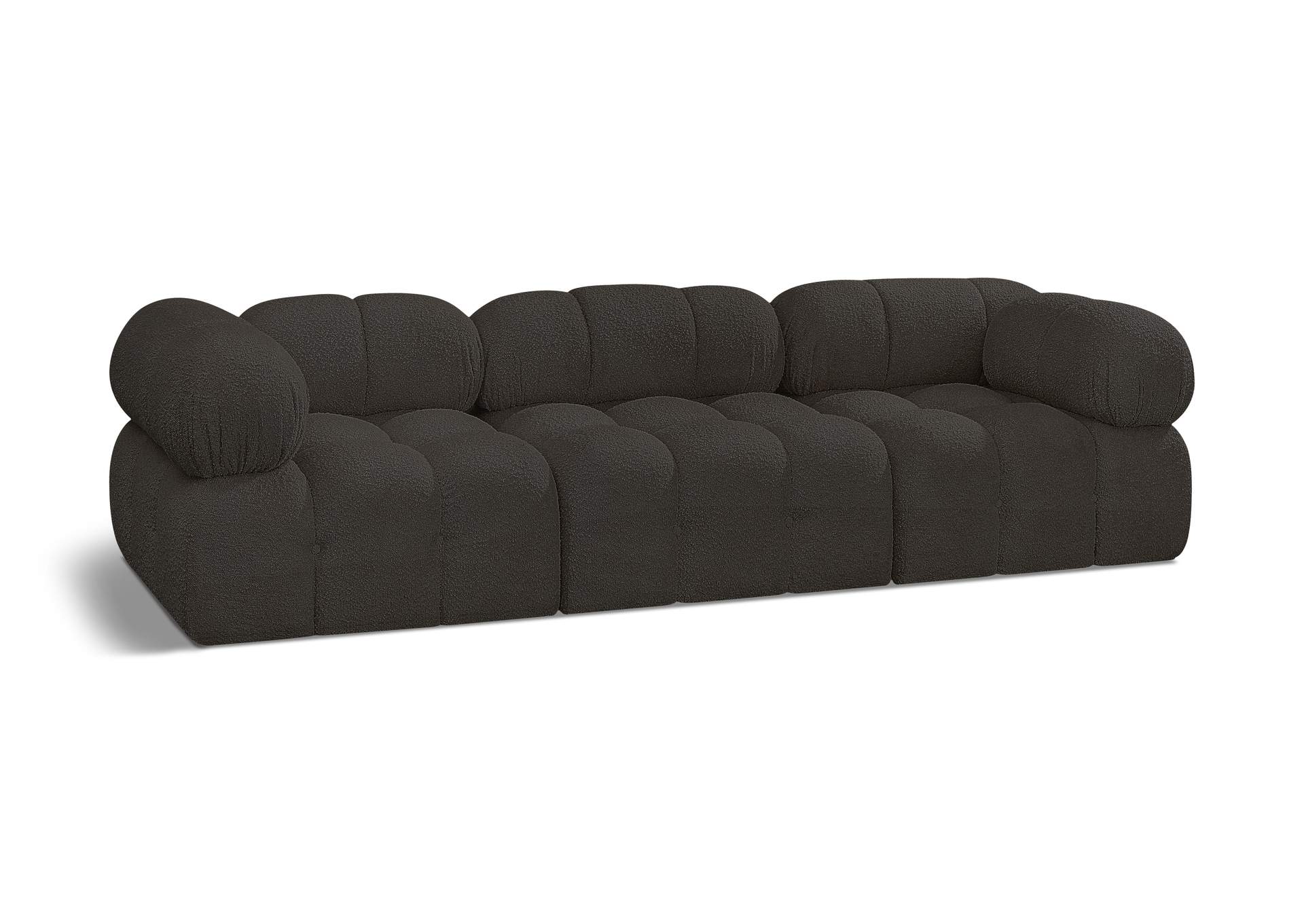 Ames Brown Boucle Fabric Modular Sofa,Meridian Furniture