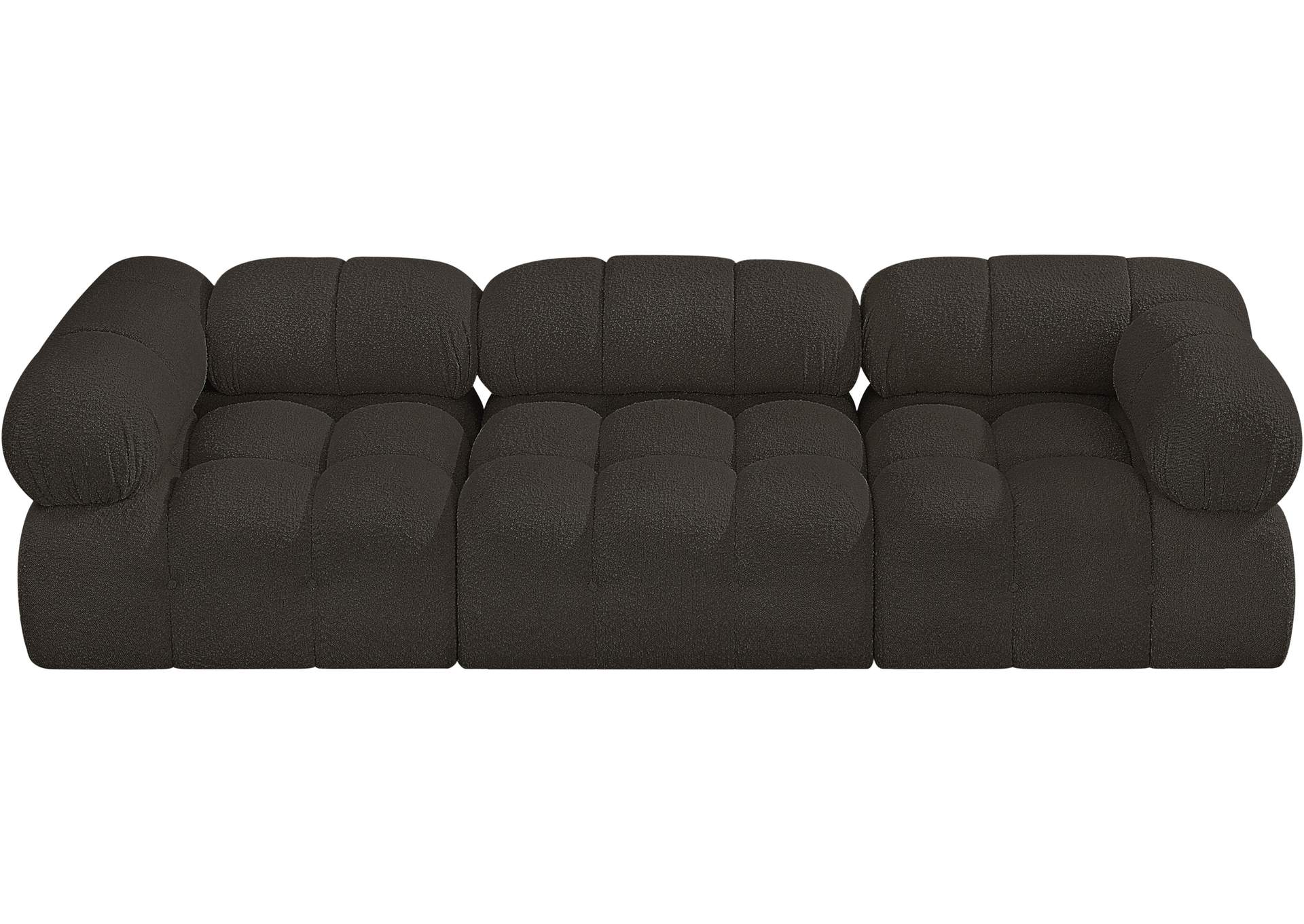 Ames Brown Boucle Fabric Modular Sofa,Meridian Furniture