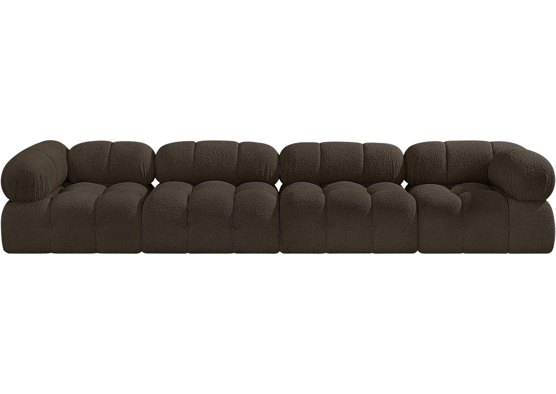 Ames Brown Boucle Fabric Modular Sofa,Meridian Furniture