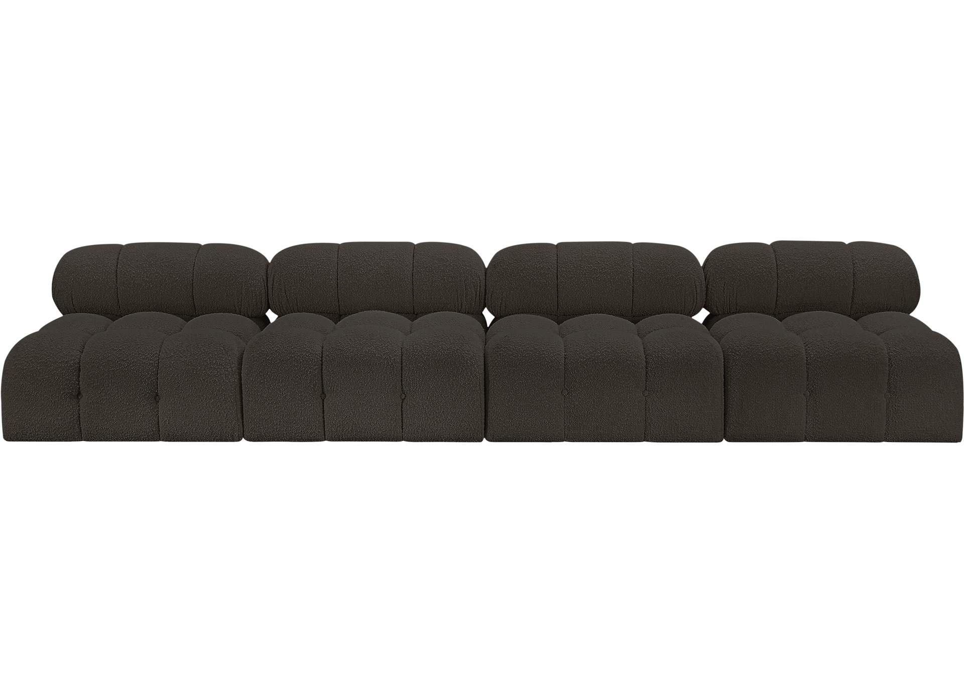Ames Brown Boucle Fabric Modular Sofa,Meridian Furniture