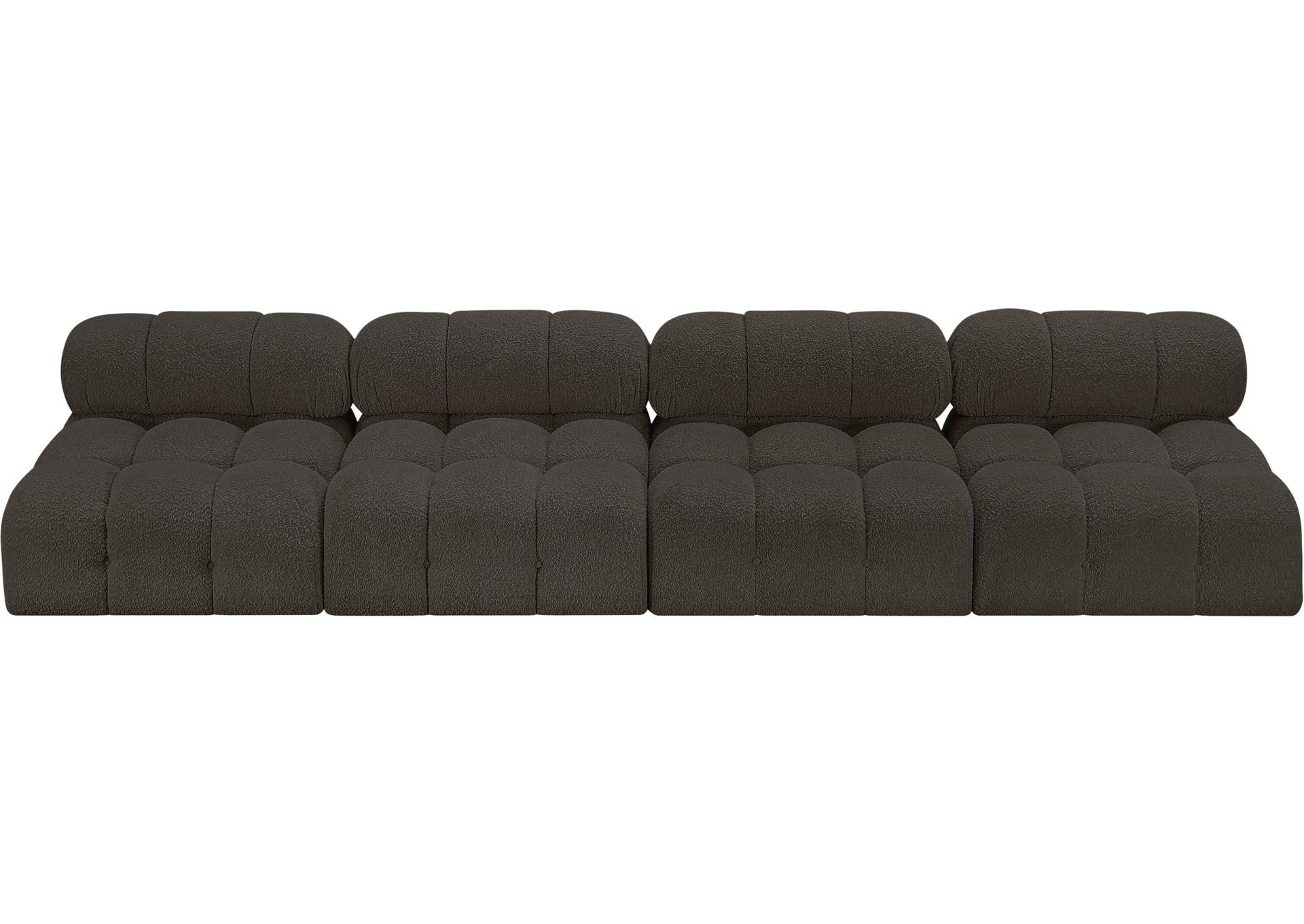 Ames Brown Boucle Fabric Modular Sofa,Meridian Furniture