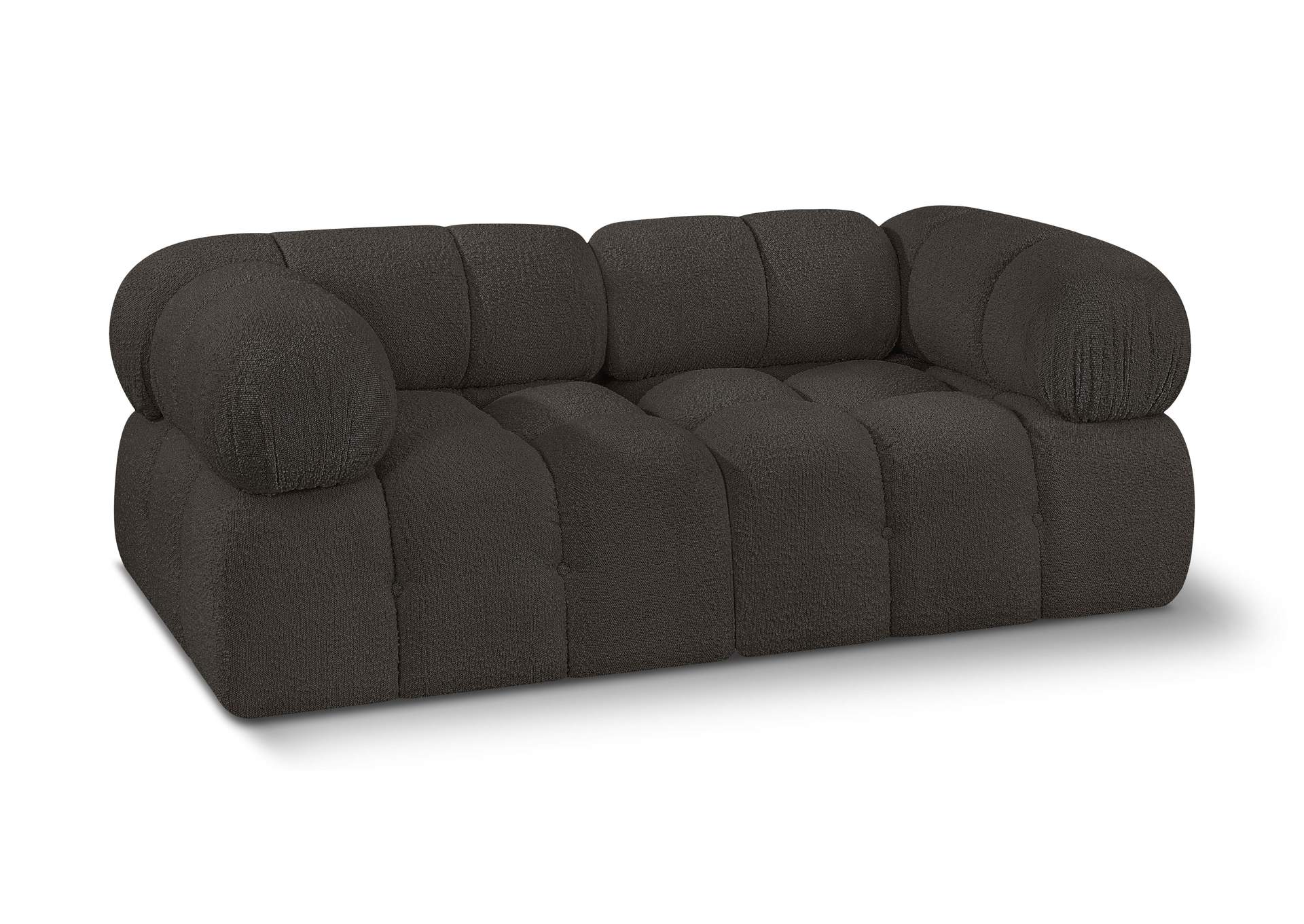 Ames Brown Boucle Fabric Modular Sofa,Meridian Furniture