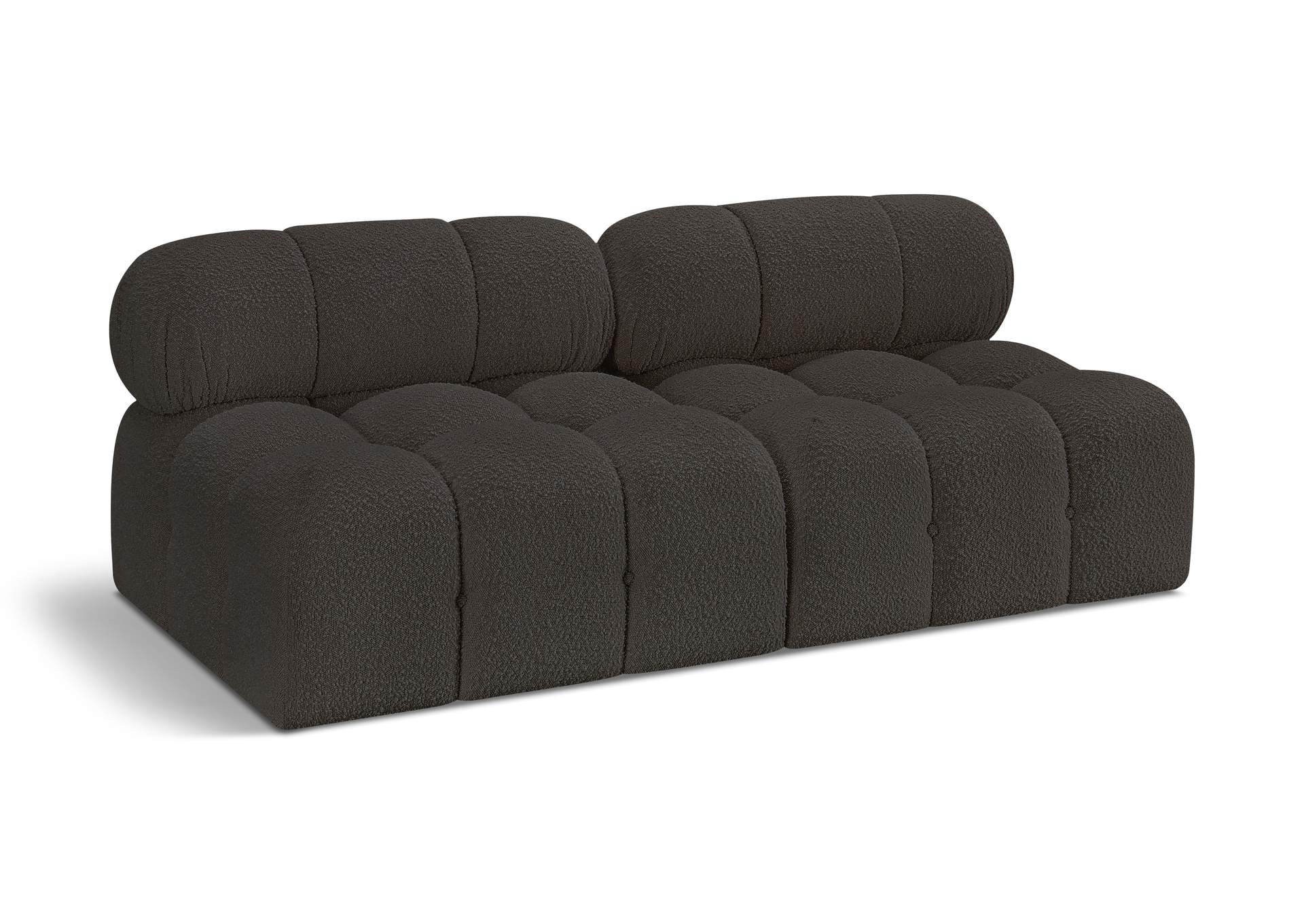 Ames Brown Boucle Fabric Modular Sofa,Meridian Furniture