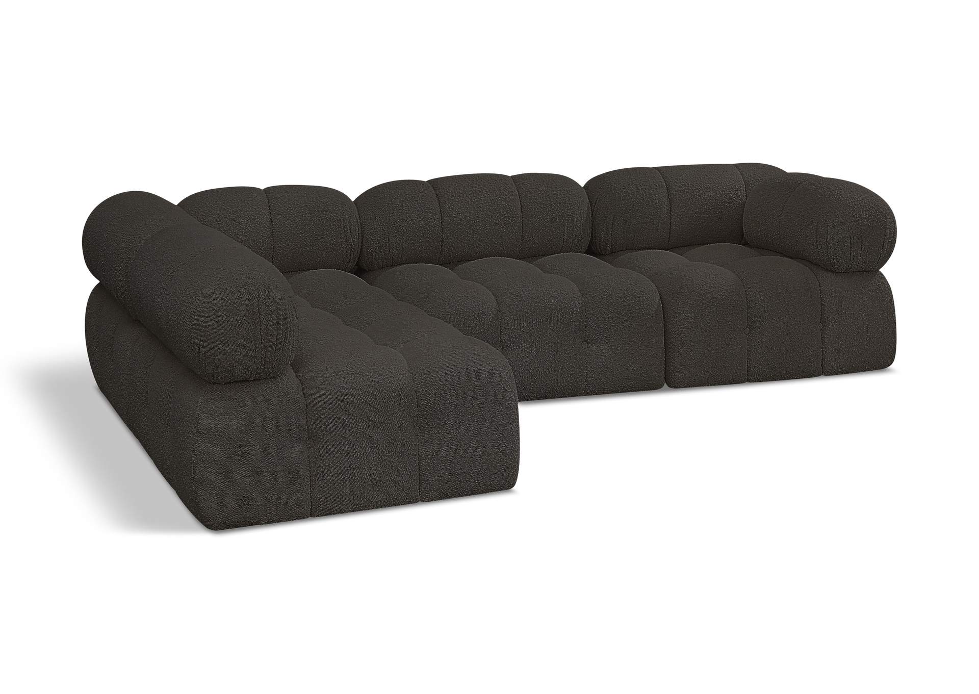Ames Brown Boucle Fabric Modular Sectional,Meridian Furniture