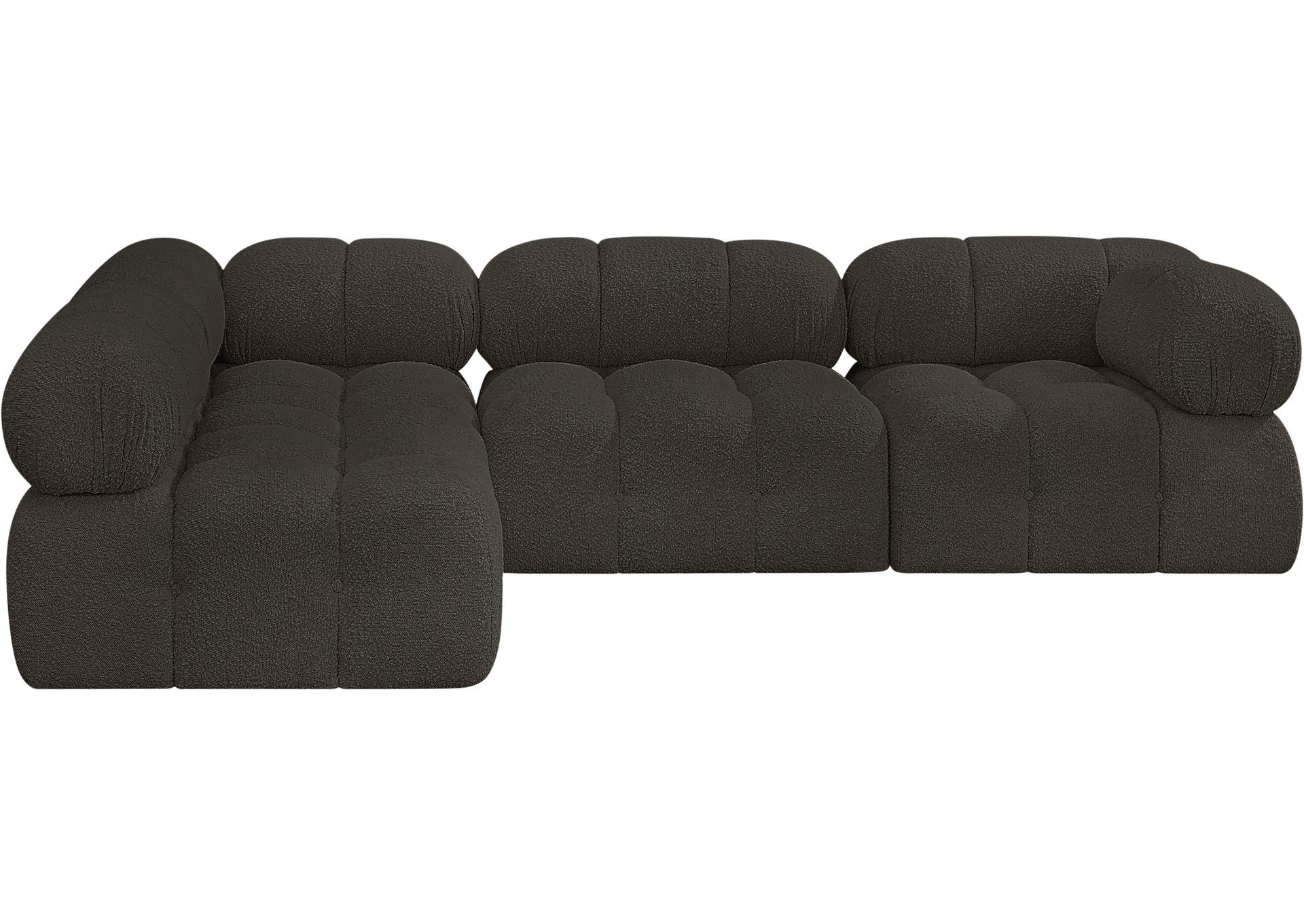 Ames Brown Boucle Fabric Modular Sectional,Meridian Furniture