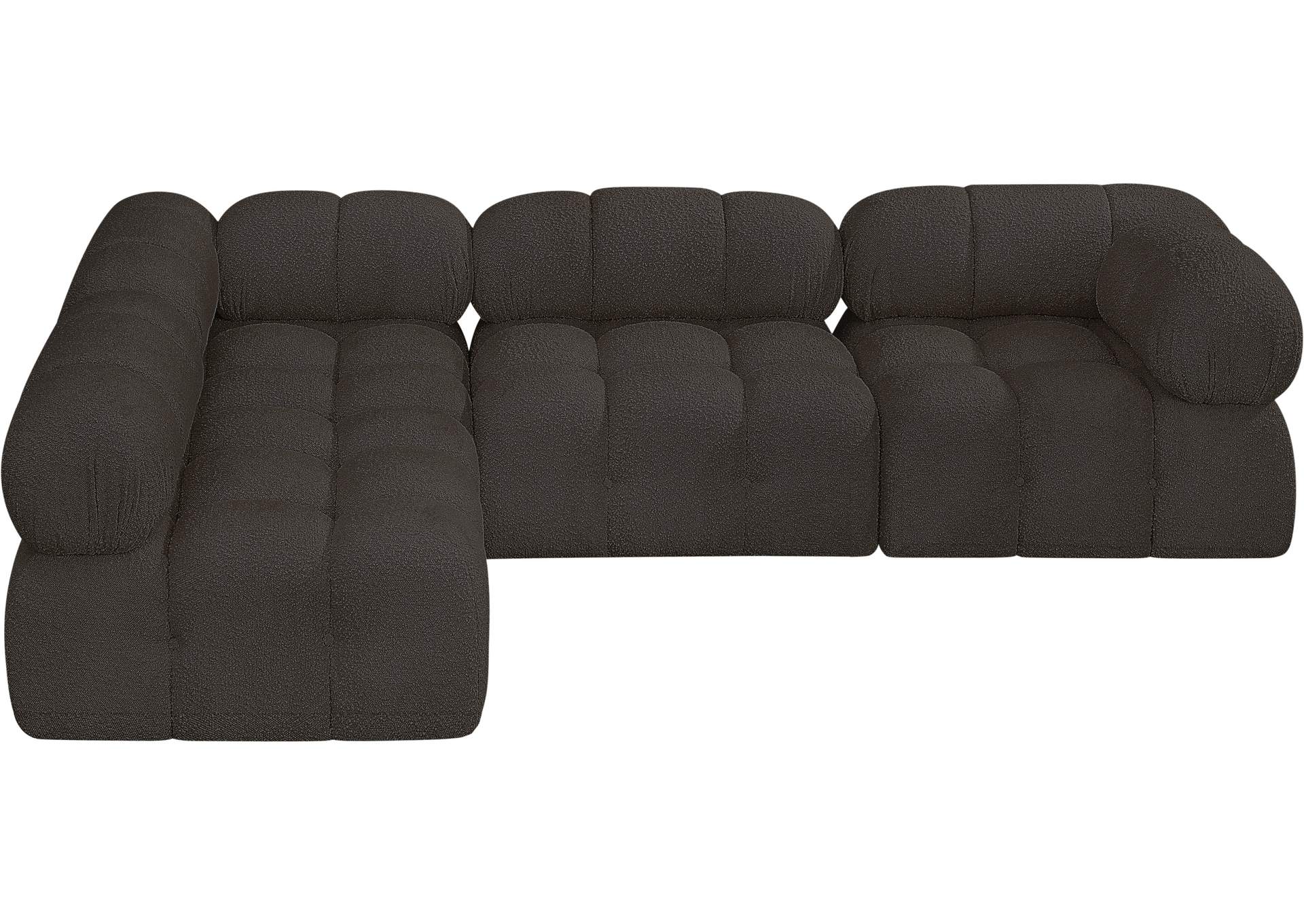 Ames Brown Boucle Fabric Modular Sectional,Meridian Furniture