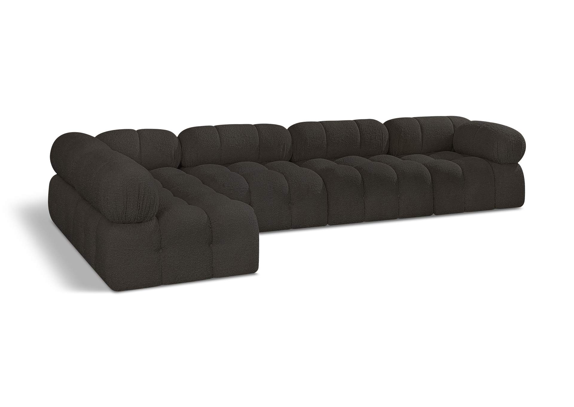 Ames Brown Boucle Fabric Modular Sectional,Meridian Furniture