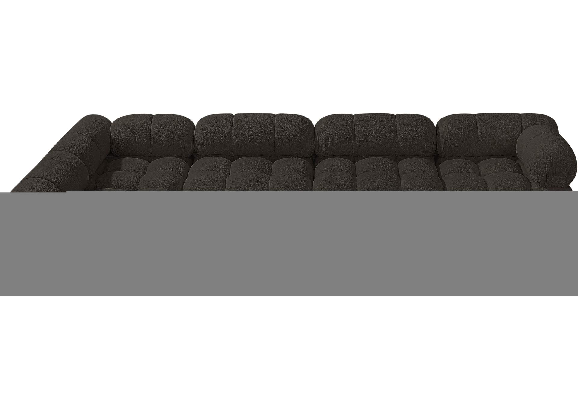 Ames Brown Boucle Fabric Modular Sectional,Meridian Furniture
