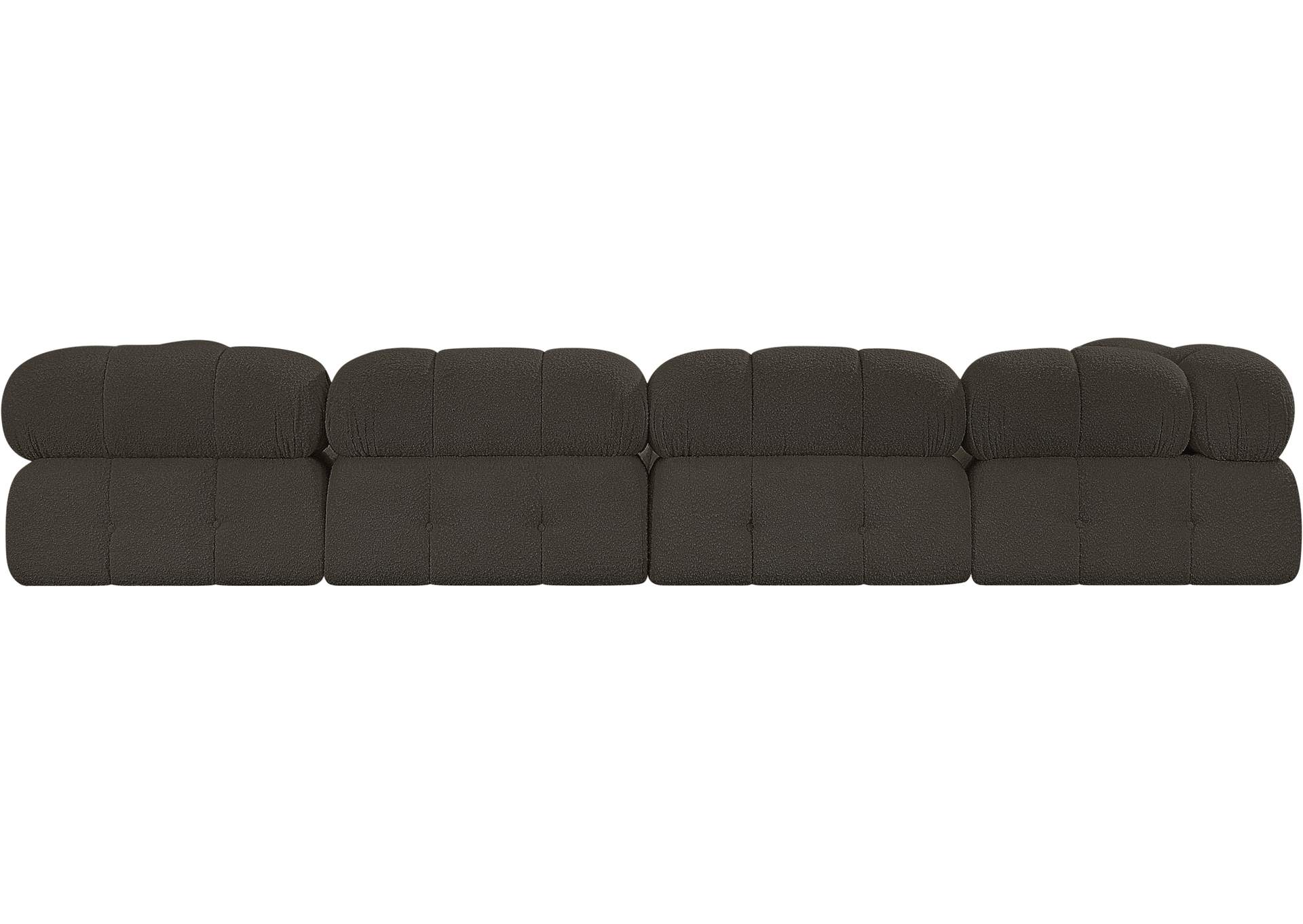 Ames Brown Boucle Fabric Modular Sectional,Meridian Furniture