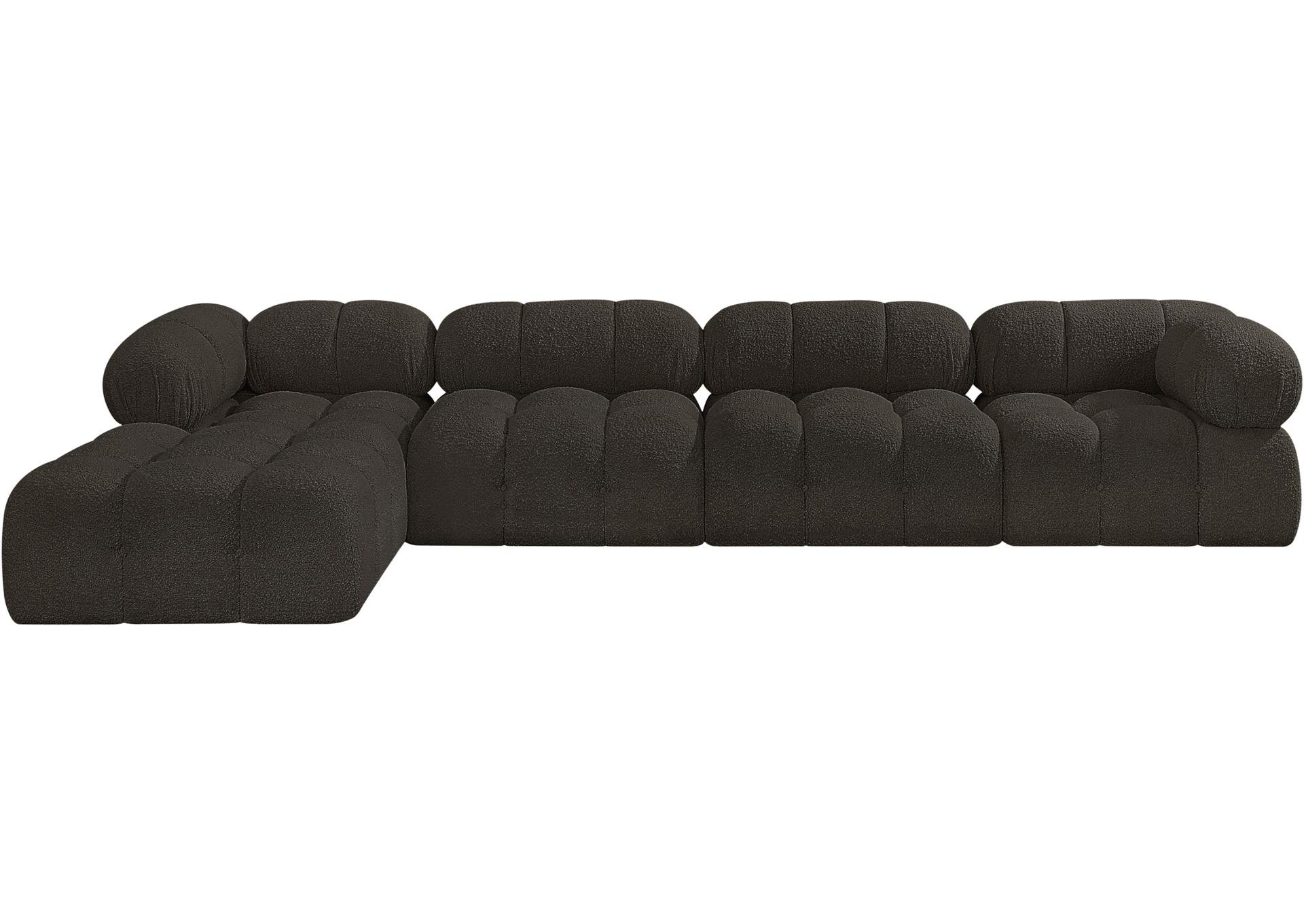 Ames Brown Boucle Fabric Modular Sectional,Meridian Furniture